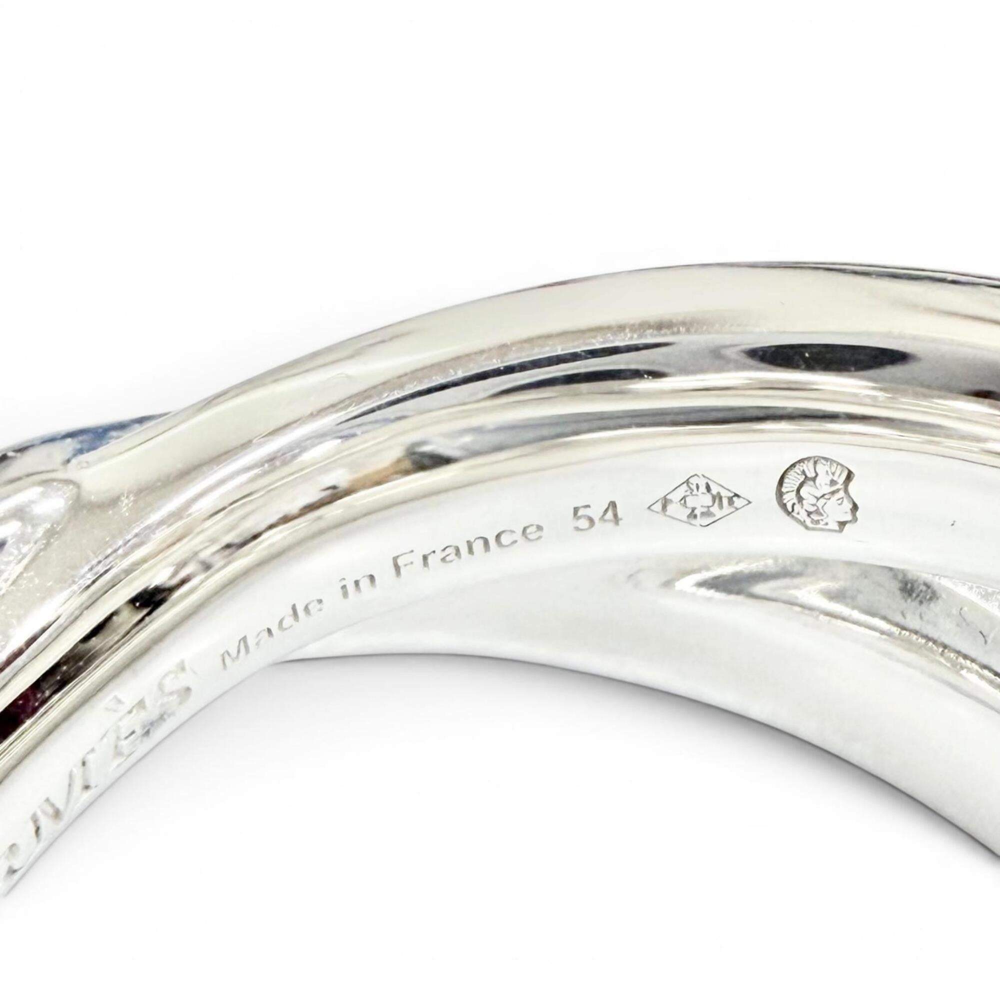 Hermes Silver Silver 925 Band Ring (Pre-Owned)