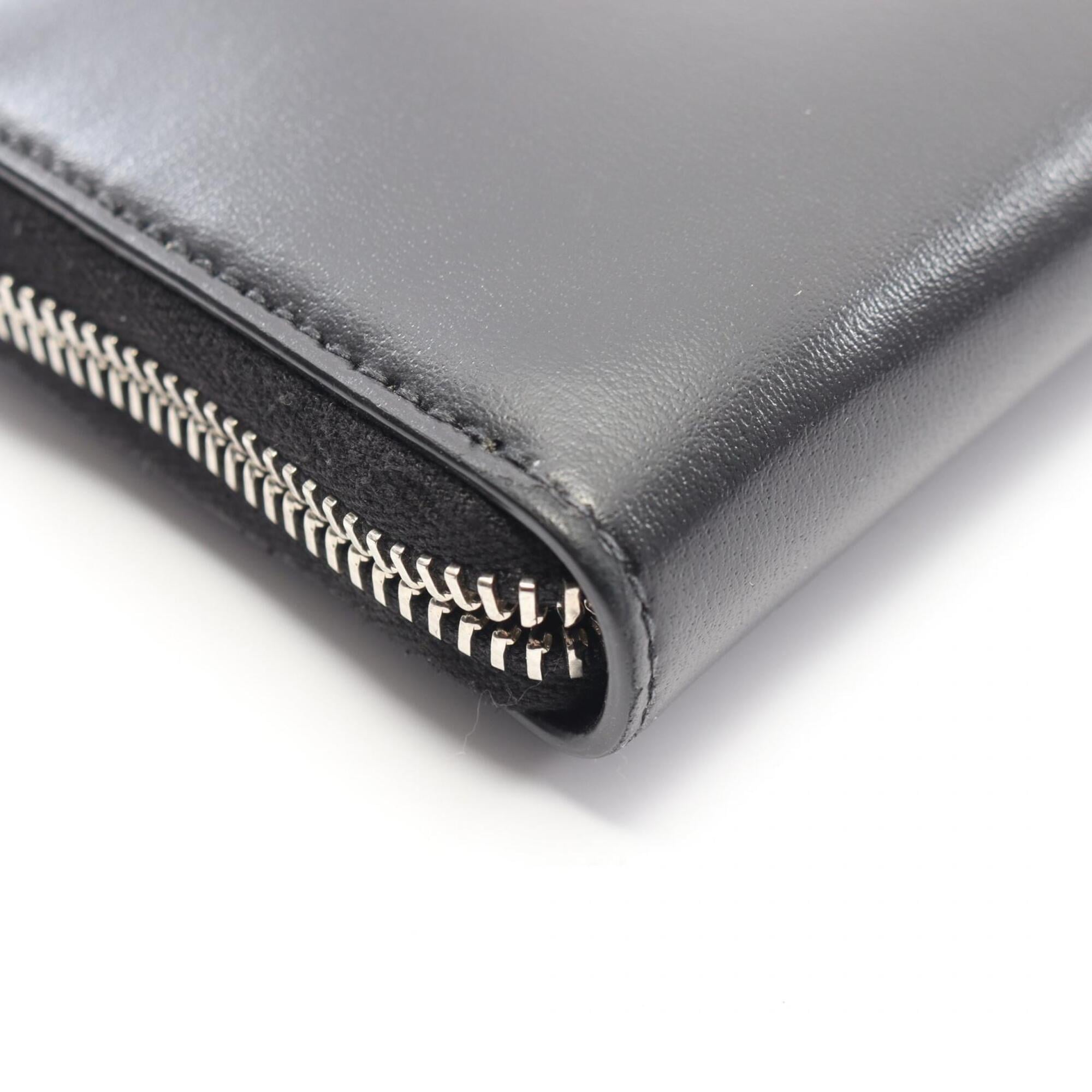 Yves Saint Laurent Black Leather Long Wallet (Bi-Fold) (Pre-Owned)