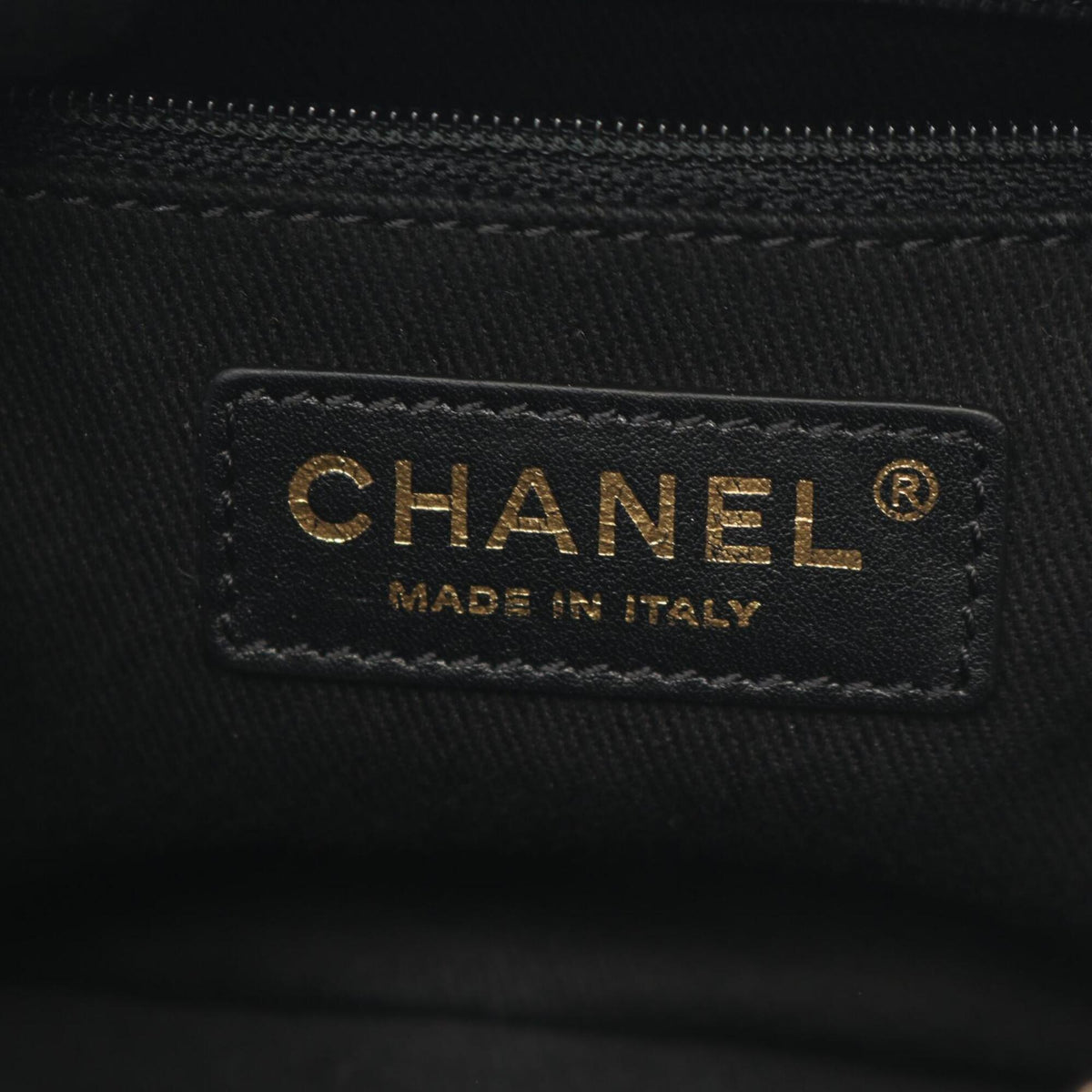 Chanel Black Leather Handbag Shoulder Bag Vanity Bag (Pre-Owned)