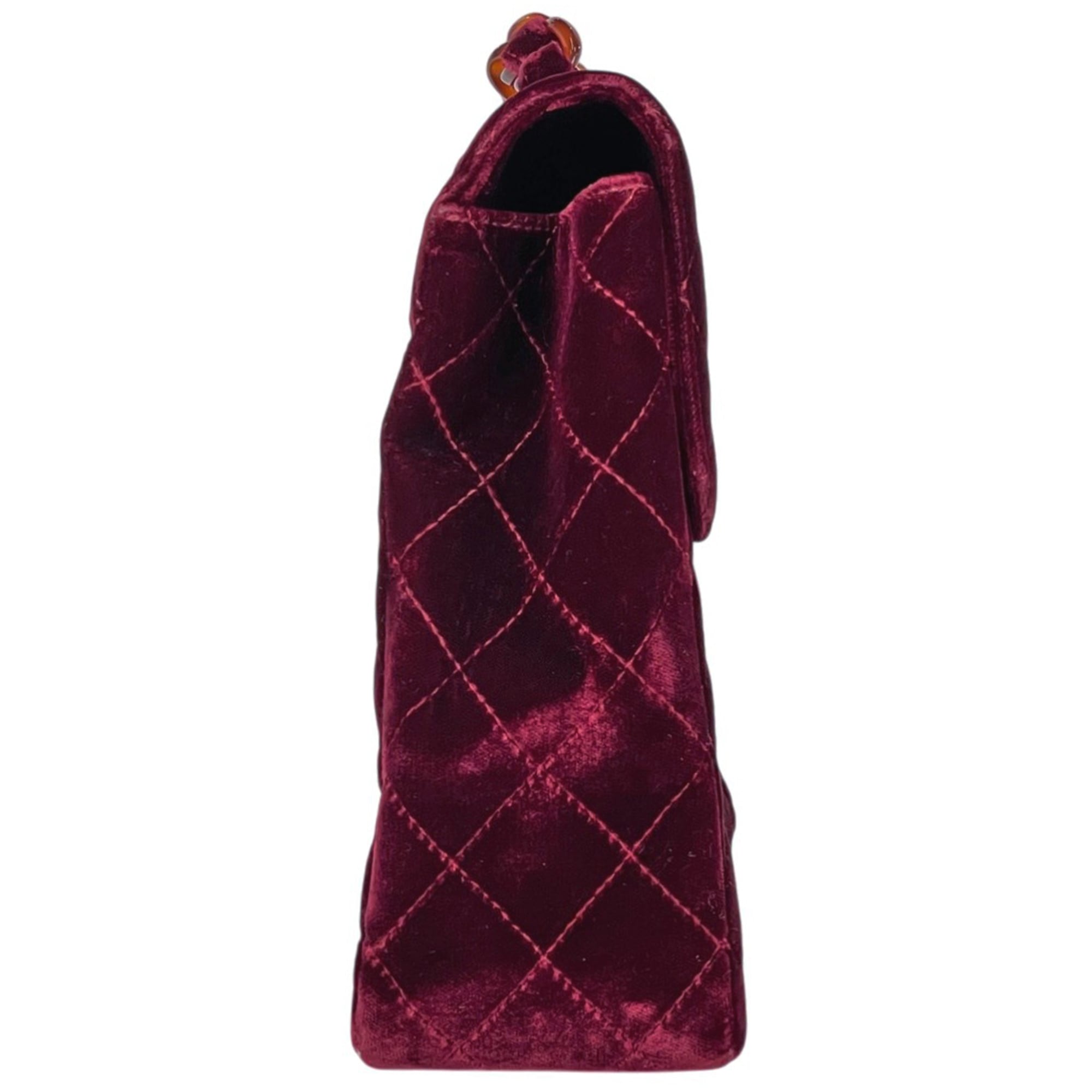 Chanel Matelasse Bordeaux Velvet Shoulder Bag (Pre-Owned)