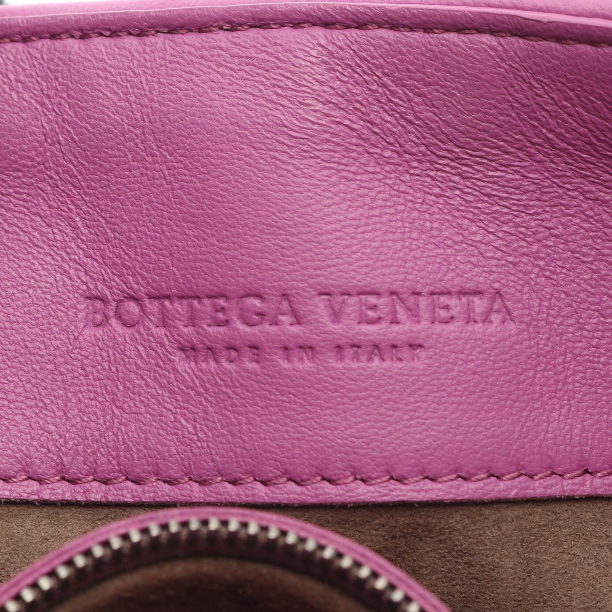 Bottega Veneta Purple Leather Handbag Shoulder Bag (Pre-Owned)