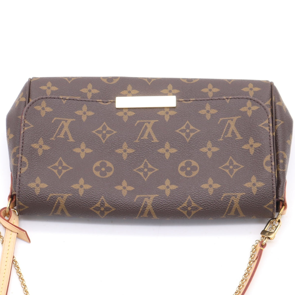 Louis Vuitton Beige Brown Coated Canvas Leather Shoulder Bag (Pre-Owned)