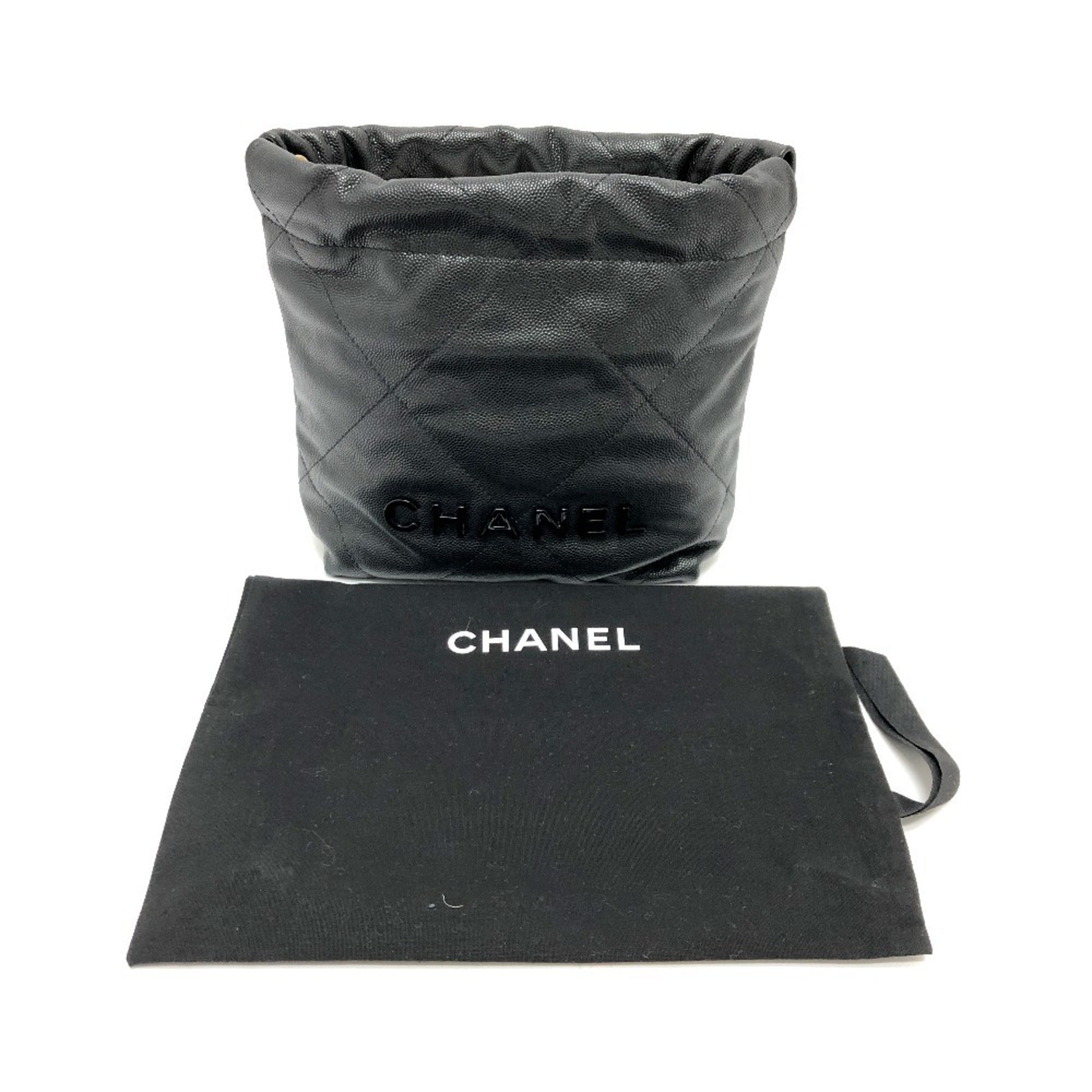 Chanel Black Grained Calfskin Shoulder Bag (Pre-Owned)