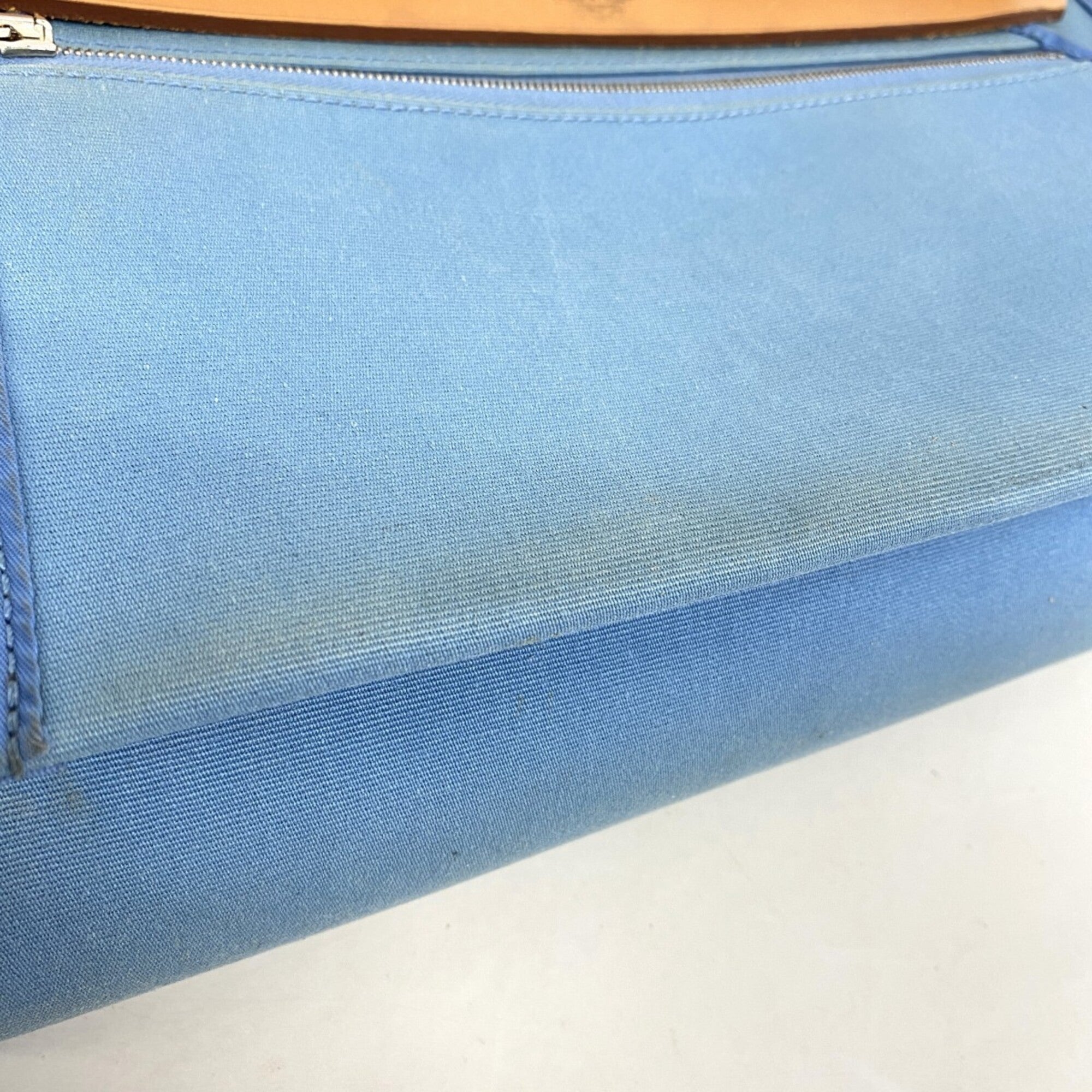 Hermes Blue Toile Officier Handbag (Pre-Owned)