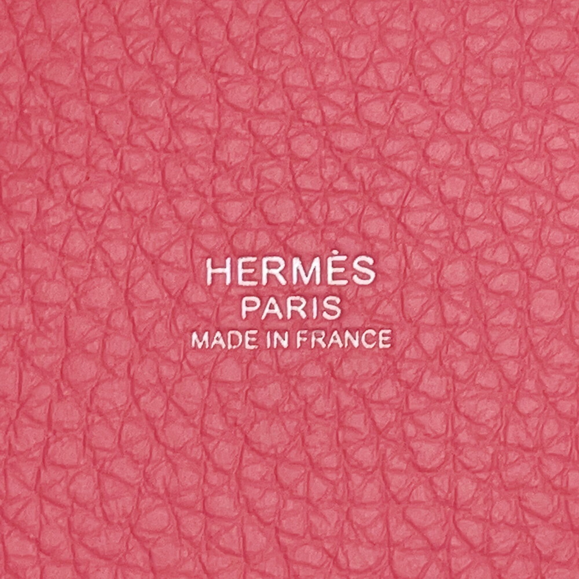 Hermes Rose Azalee Taurillon Clemence Leather Handbag (Pre-Owned)