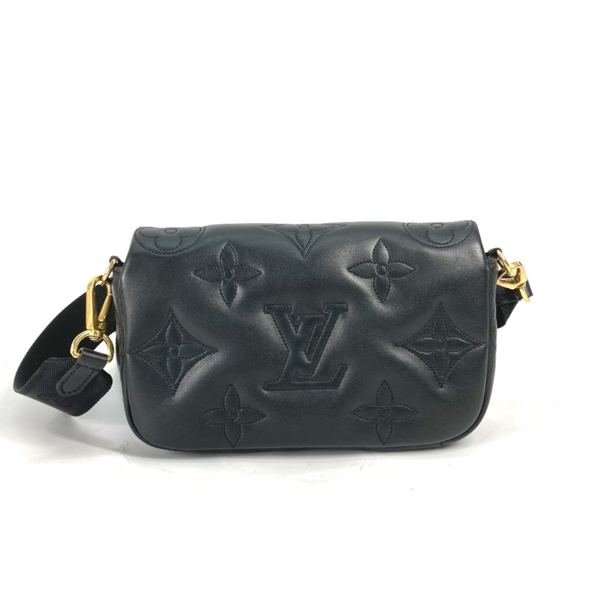 Louis Vuitton Monogram Black Monogram Leather Clutch Bag Shoulder Bag (Pre-Owned)