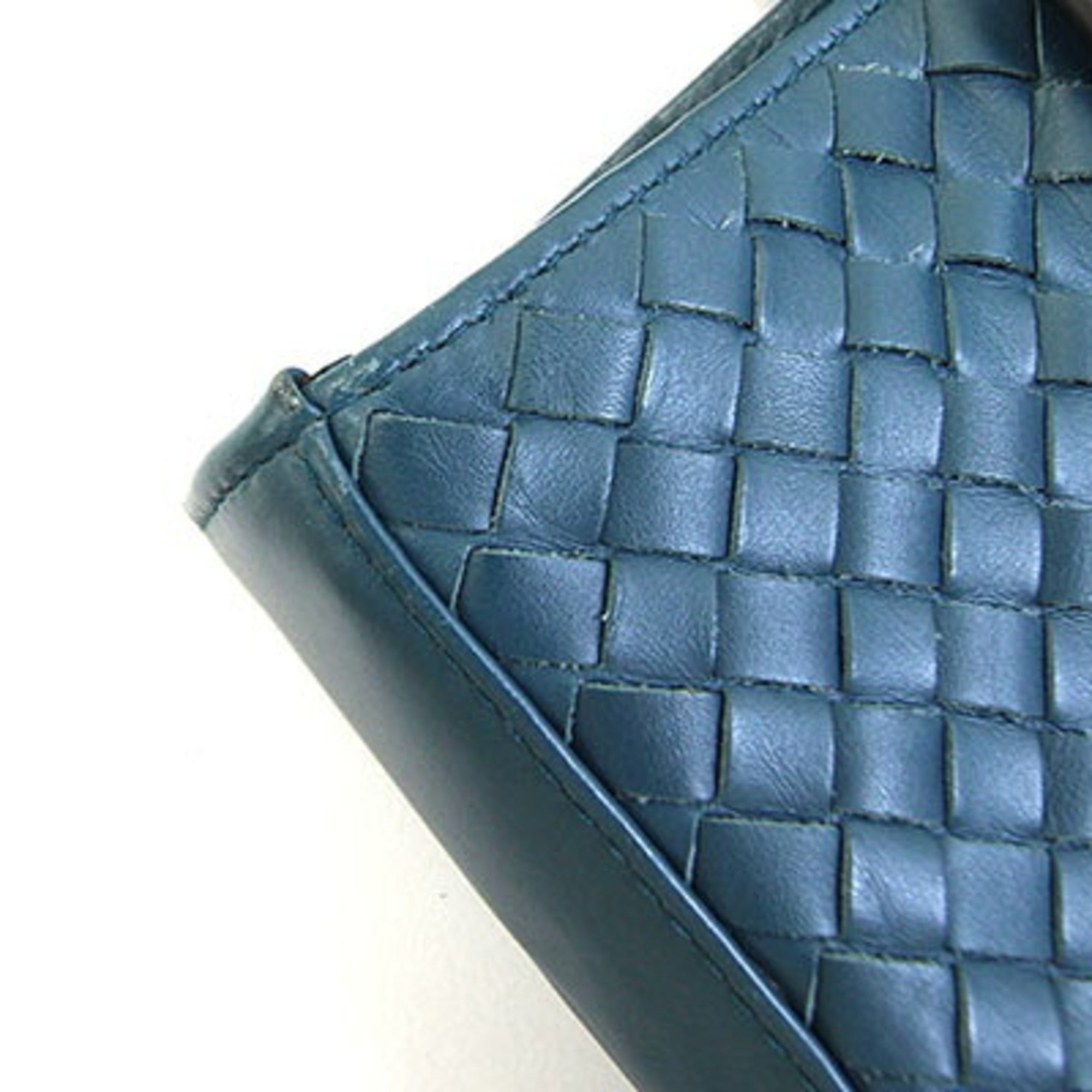 Bottega Veneta Intrecciato Navy Leather Tote Bag (Pre-Owned)