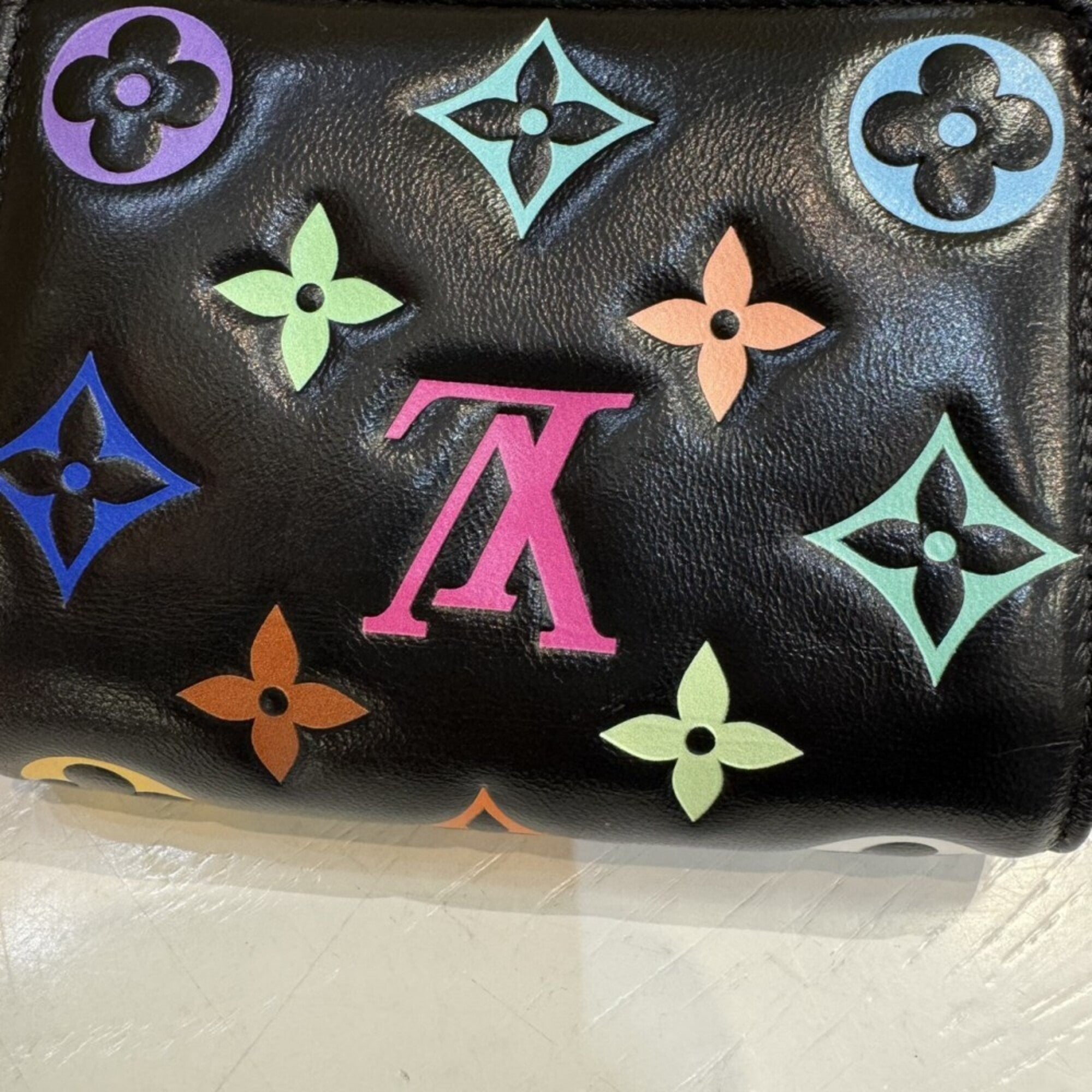 Louis Vuitton Black Multi-Color Leather Wallet (Bi-Fold) (Pre-Owned)