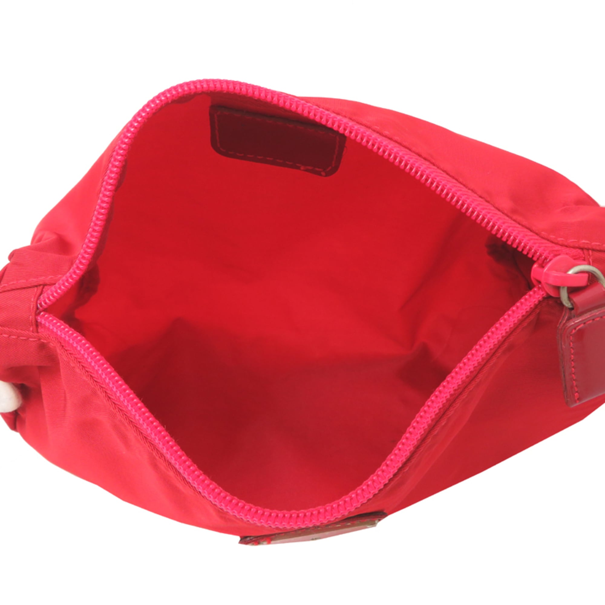 Prada Red Color Nylon Pouch (Pre-Owned)