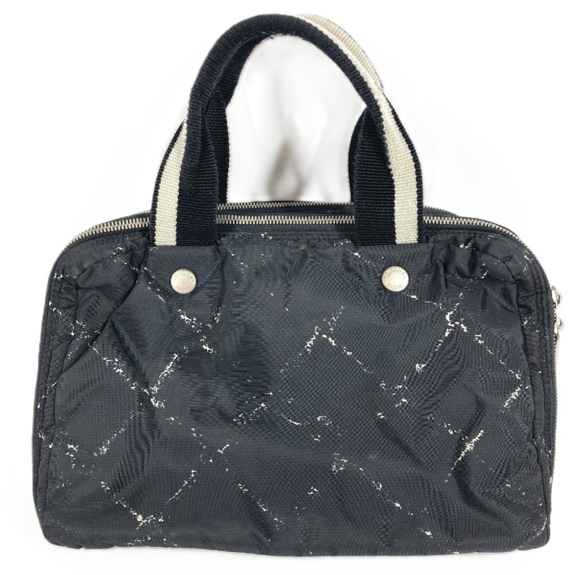 Chanel Travel Line Black Nylon Handbag (Pre-Owned)