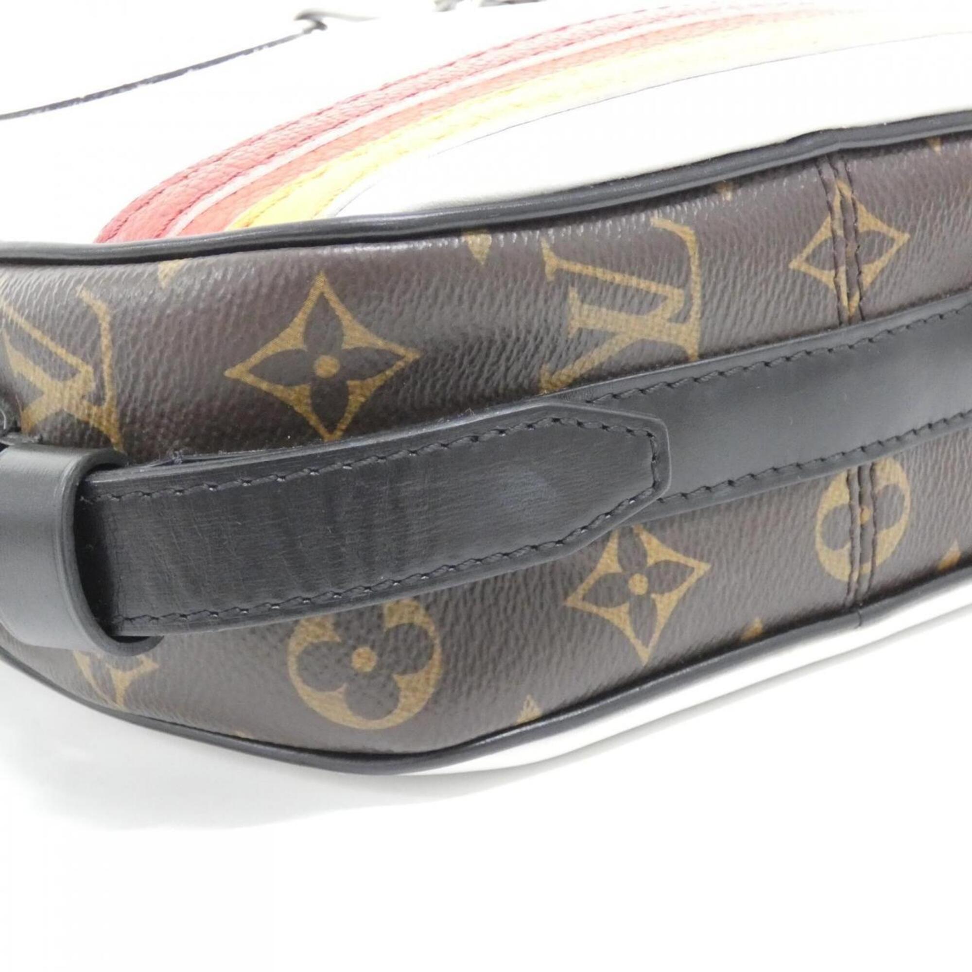 Louis Vuitton Blanc Leather Coated Canvas Shoulder Bag (Pre-Owned)