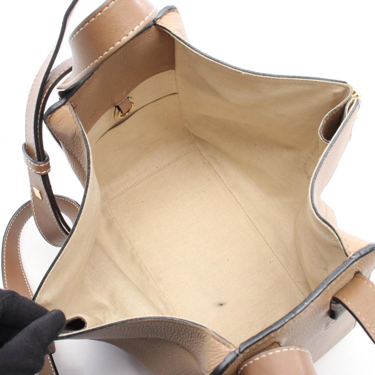 Loewe Beige Brown Leather Handbag (Pre-Owned)