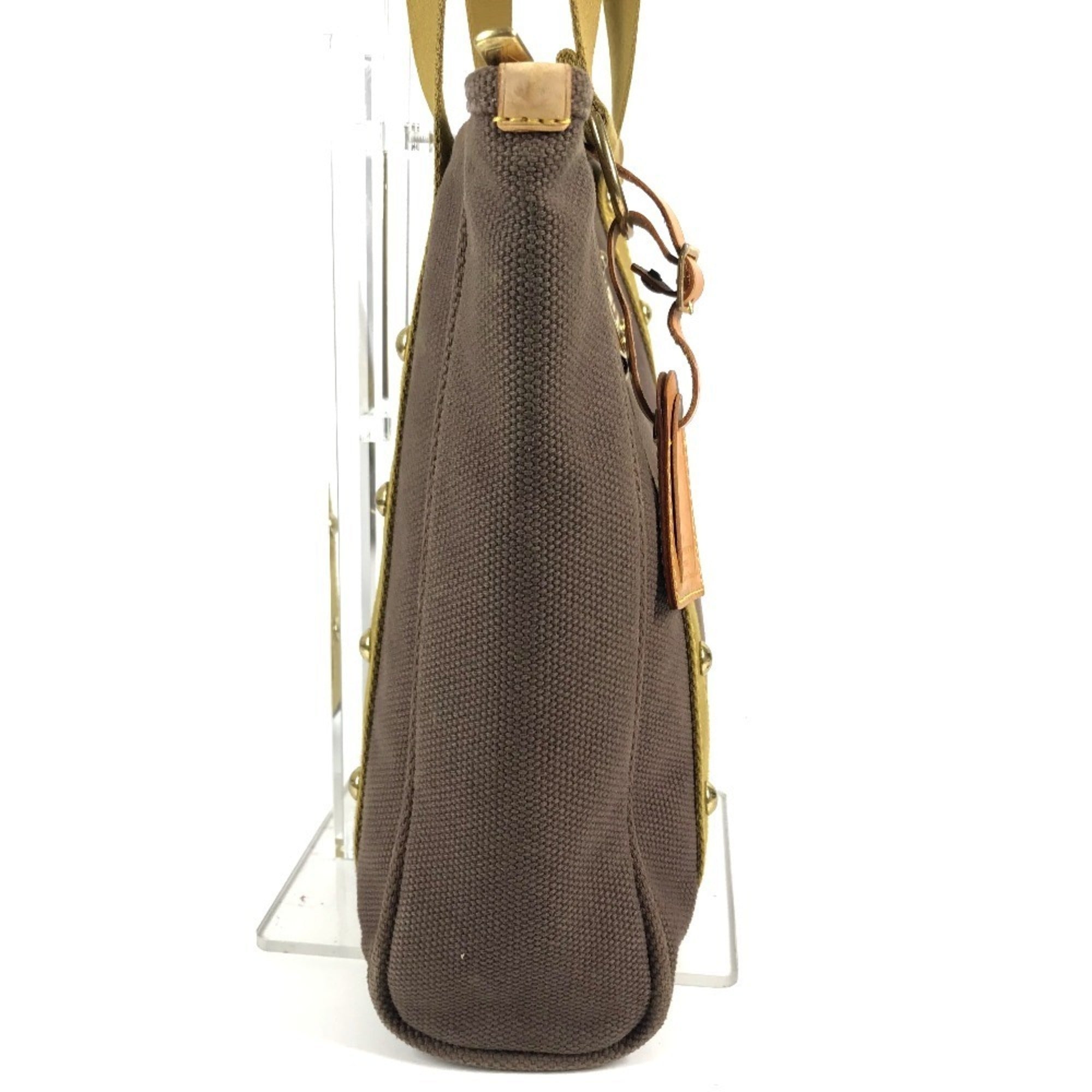 Louis Vuitton Brown Canvas Leather Shoulder Bag Tote Bag (Pre-Owned)