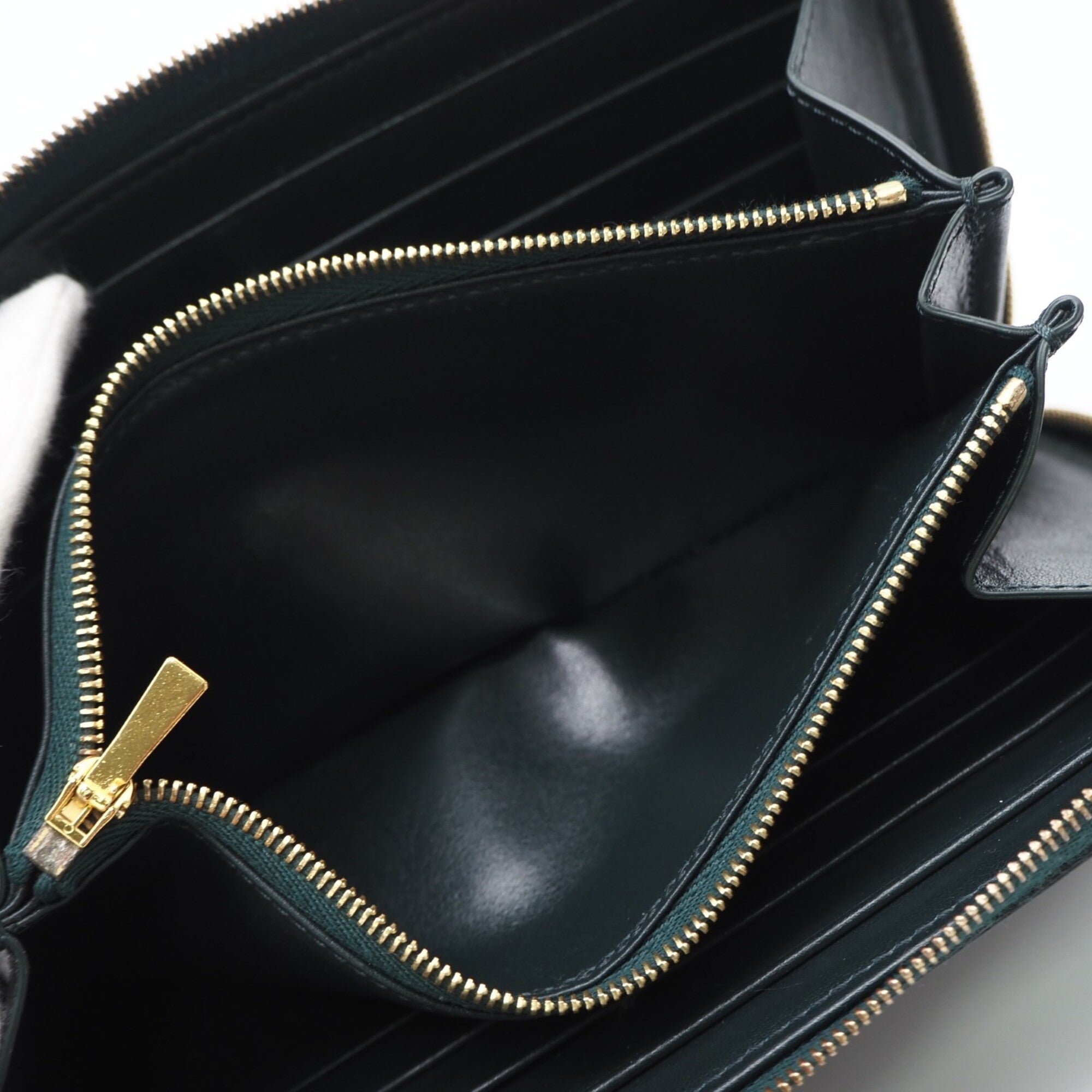 Celine Green Leather Long Wallet (Bi-Fold) (Pre-Owned)