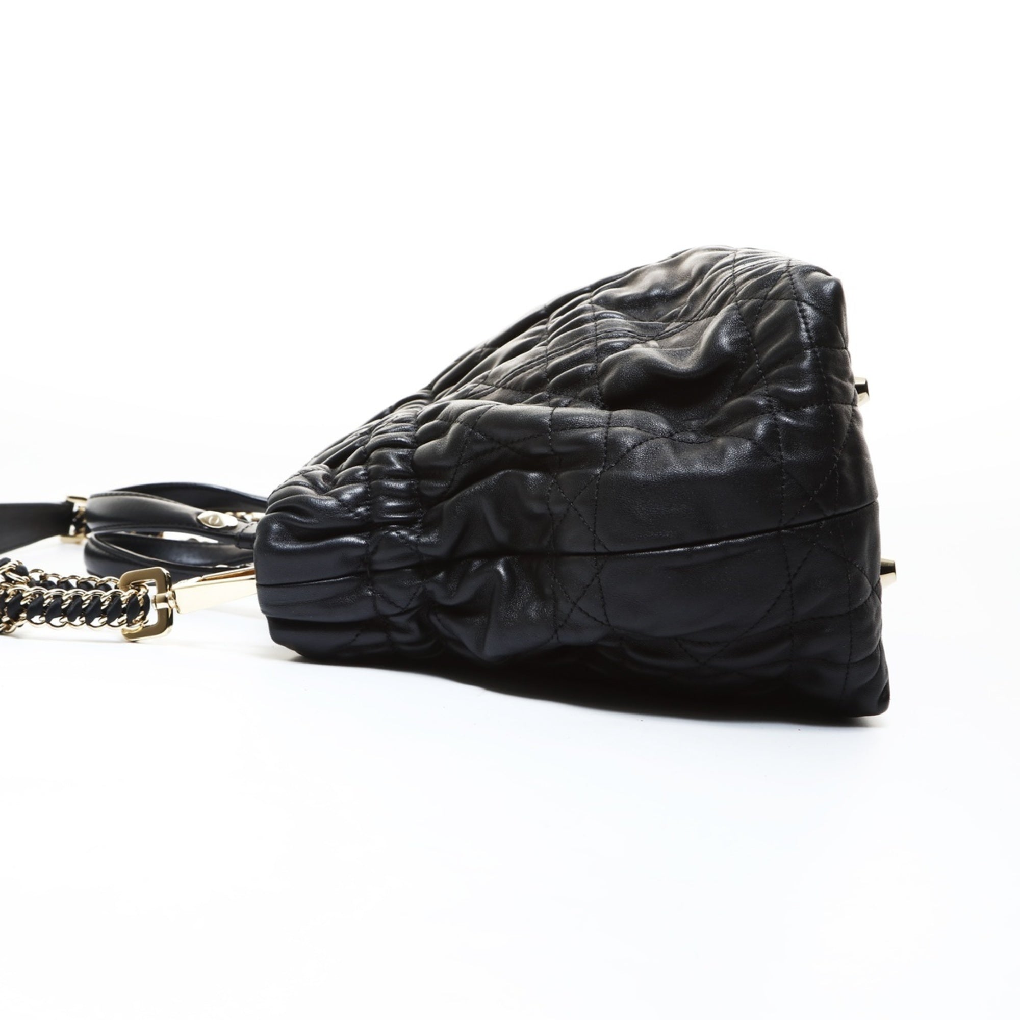 Christian Dior Black Leather Tote Bag (Pre-Owned)