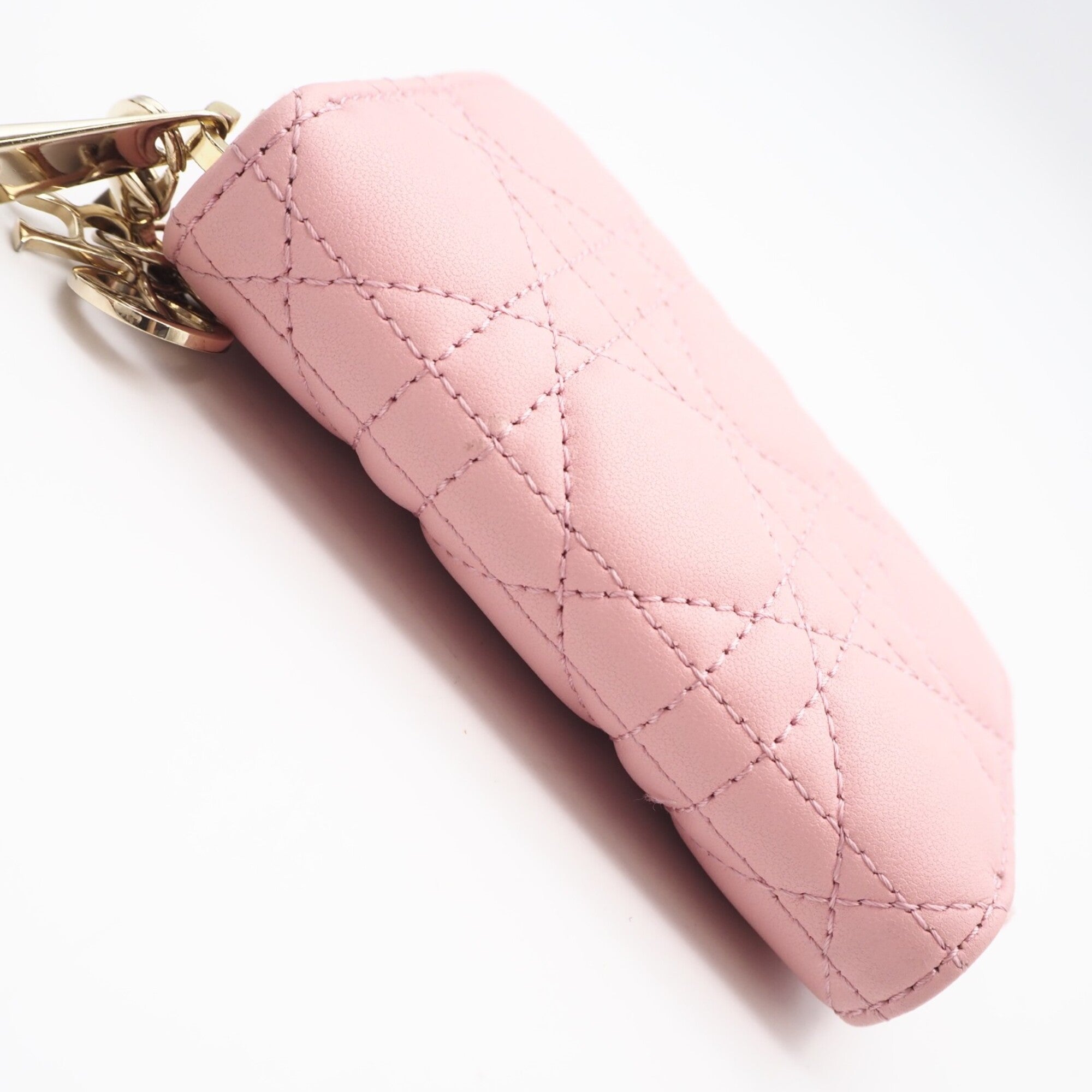 Christian Dior Lady Dior Pink Leather Coin Purse/Coin Case (Pre-Owned)