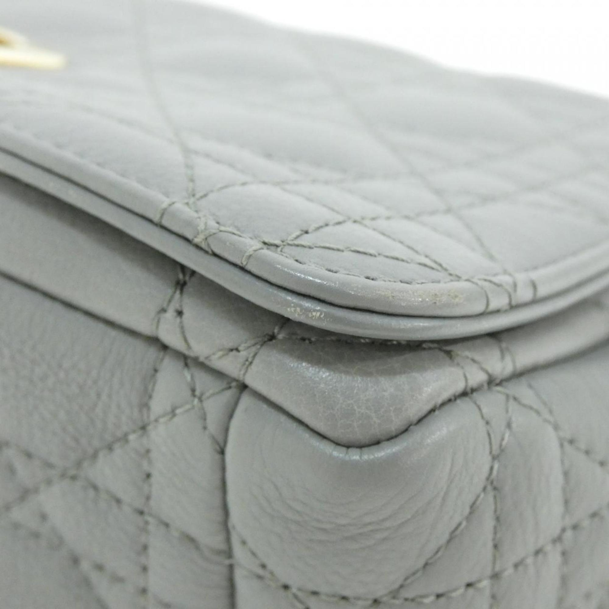 Christian Dior Gray Leather Shoulder Bag (Pre-Owned)