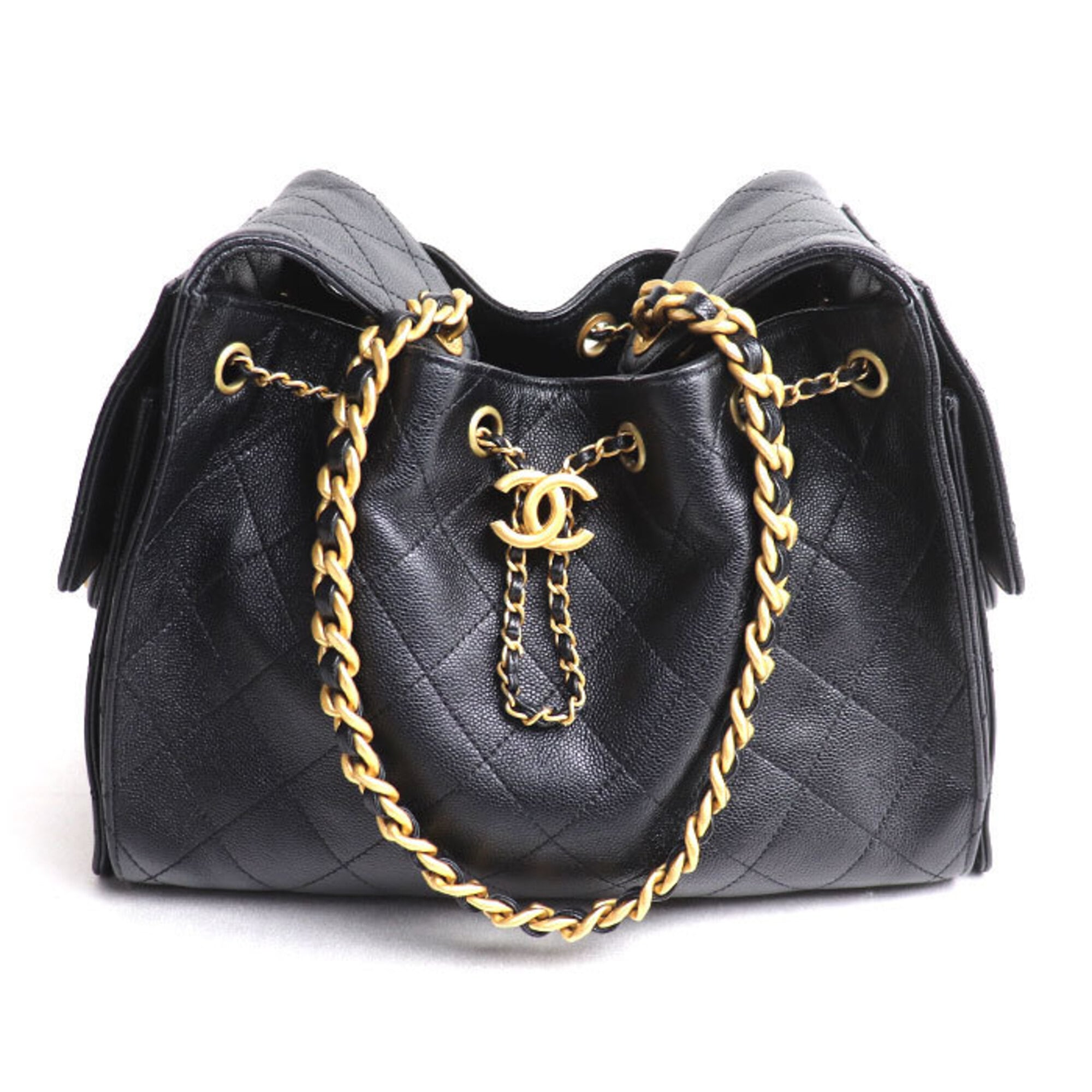 Chanel Black Leather Shoulder Bag (Pre-Owned)