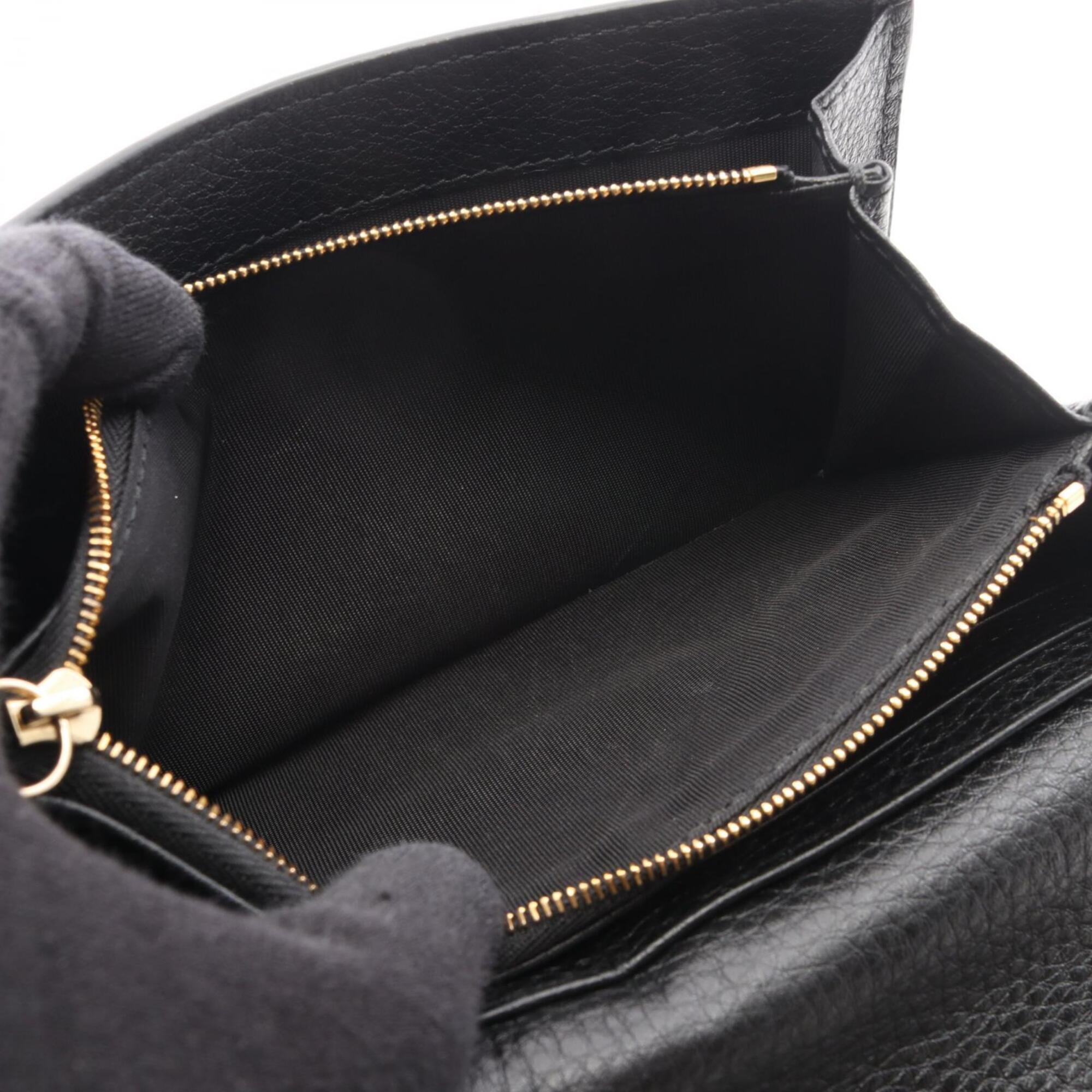 Gucci Black Leather Long Wallet (Bi-Fold) (Pre-Owned)