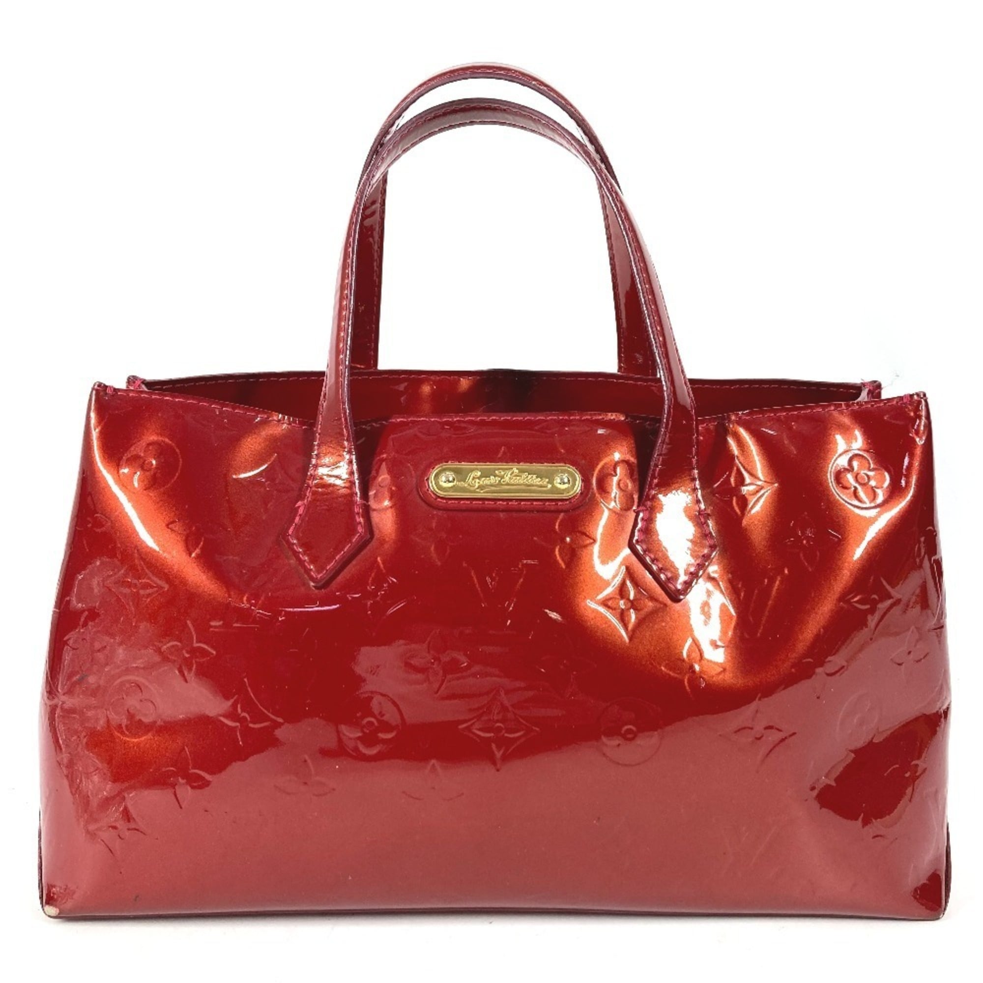 Louis Vuitton Pomme D'amour Red Color Monogram Vernis Canvas Handbag Tote Bag (Pre-Owned)