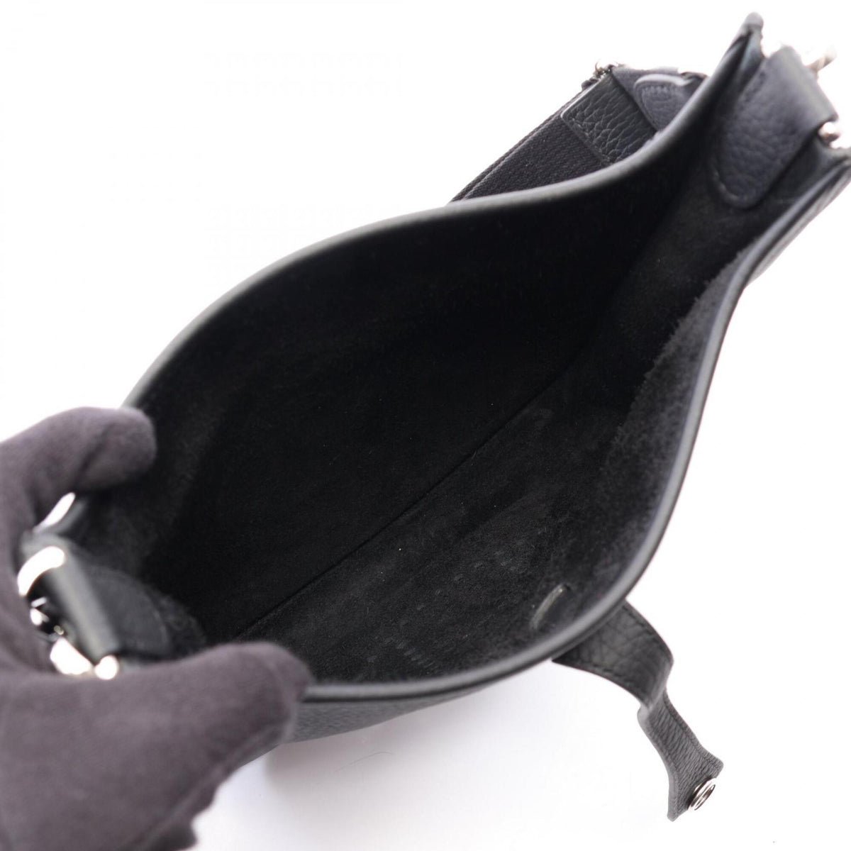 Hermes Black Taurillon Clemence Leather Handbag Shoulder Bag (Pre-Owned)
