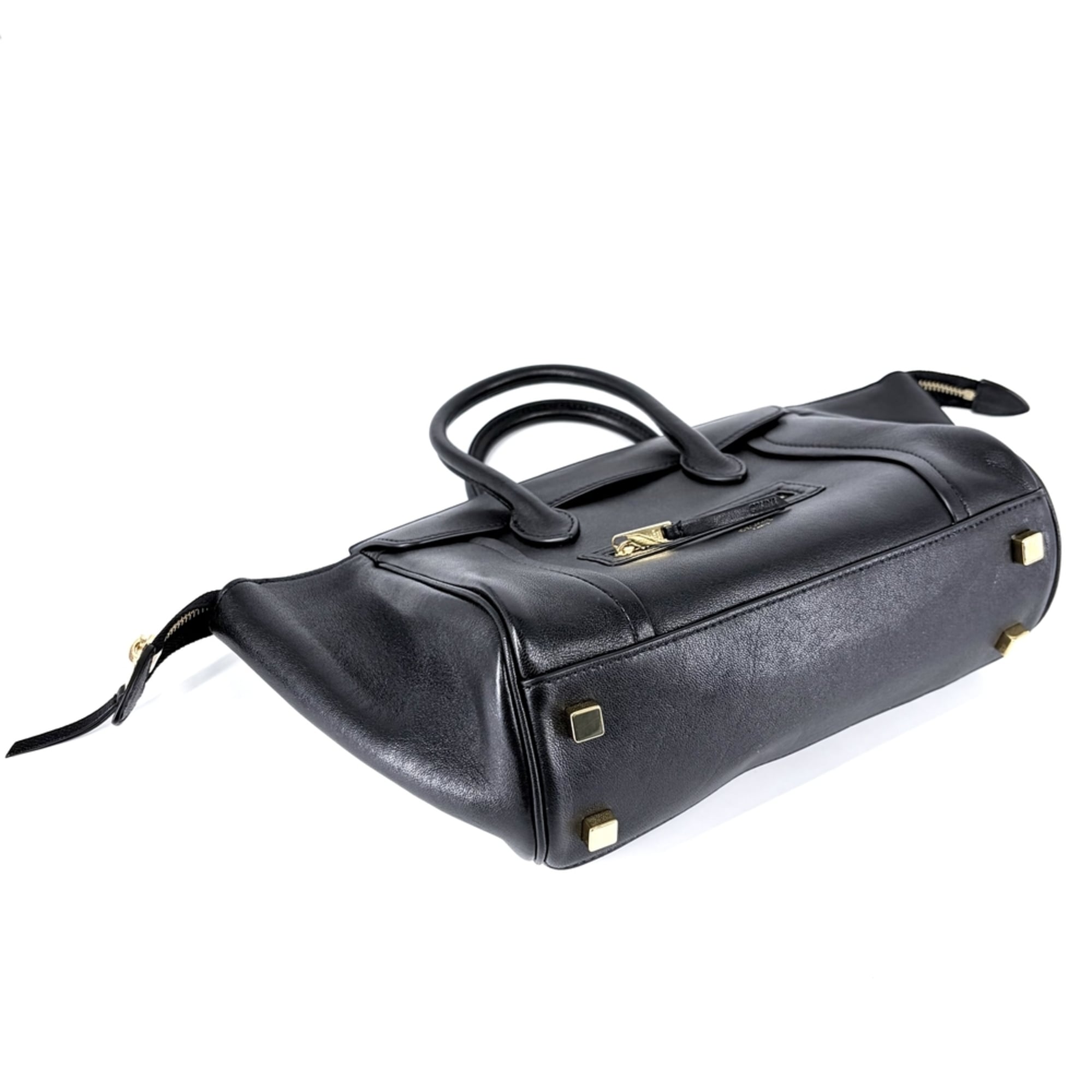 Celine Black White Leather Handbag Shoulder Bag (Pre-Owned)