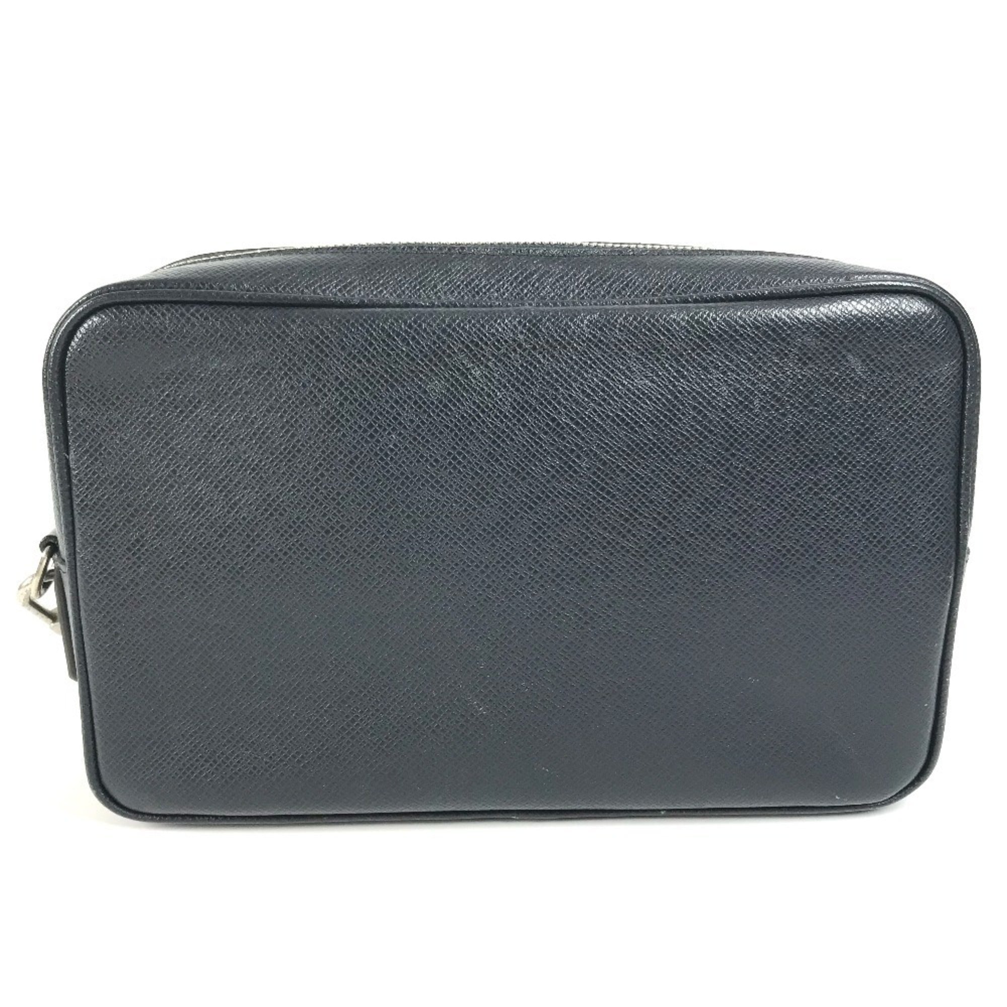Louis Vuitton Navy Navy Blue Taiga Leather Clutch Bag Pochette Pouch (Pre-Owned)