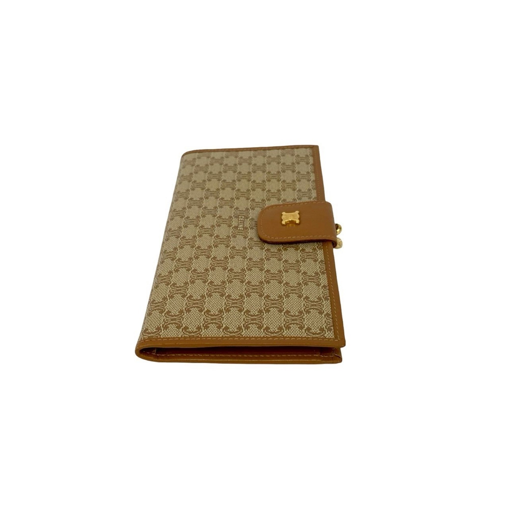 Celine Beige Brown Leather Pvc Wallet (Bi-Fold) (Pre-Owned)