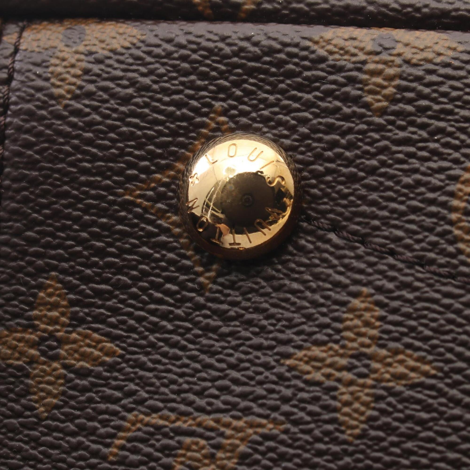 Louis Vuitton Brown Monogram Saffron Yellow Coated Canvas Leather Handbag (Pre-Owned)