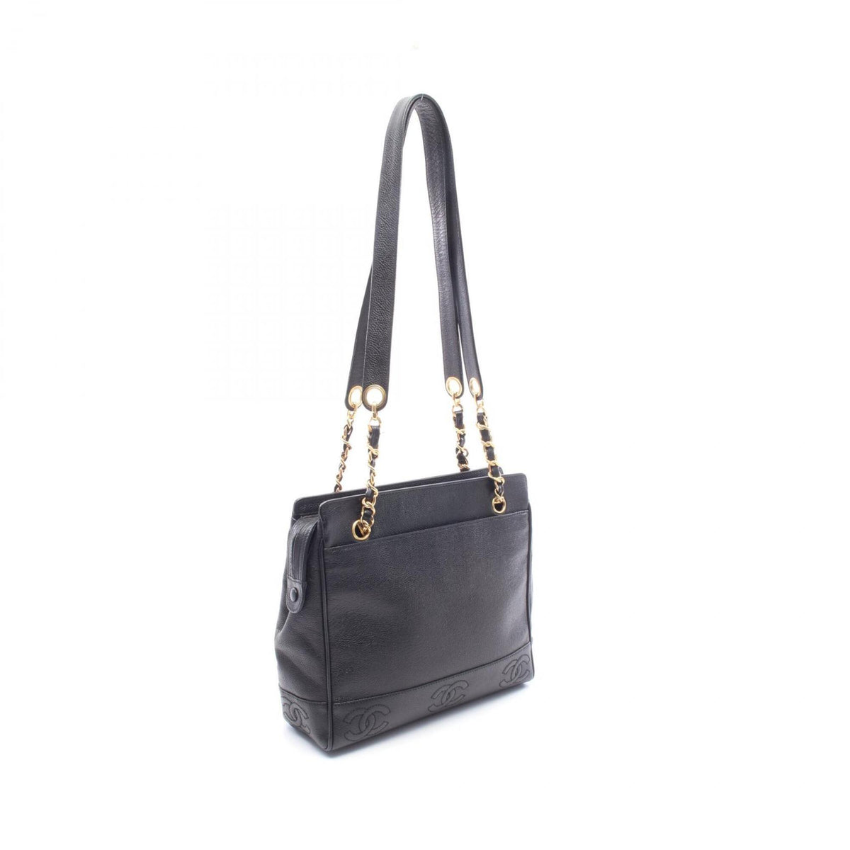 Chanel Black Grained Calfskin Handbag Tote Bag (Pre-Owned)