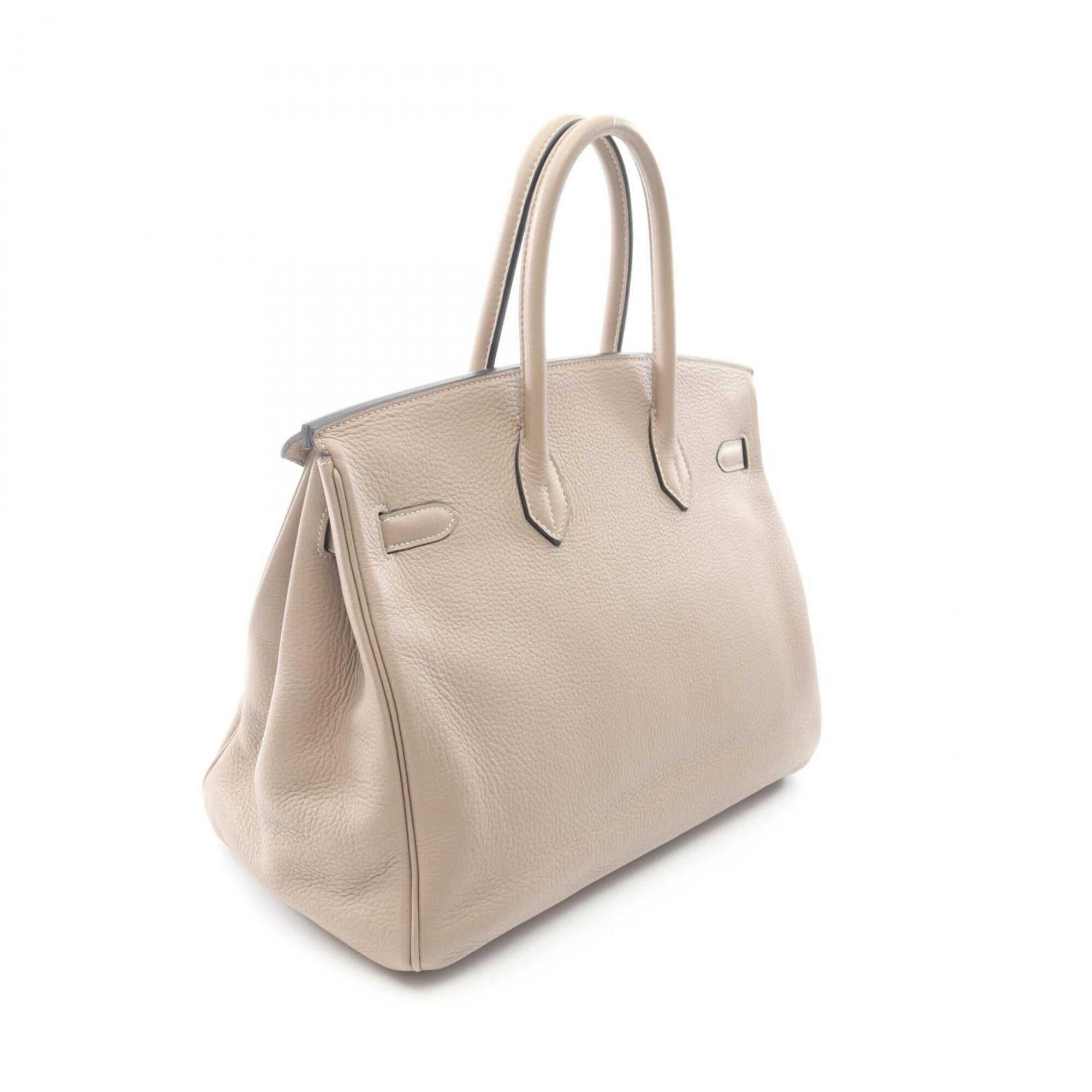 Hermes Beige Gris Tourterelle Leather Togo Leather Handbag (Pre-Owned)