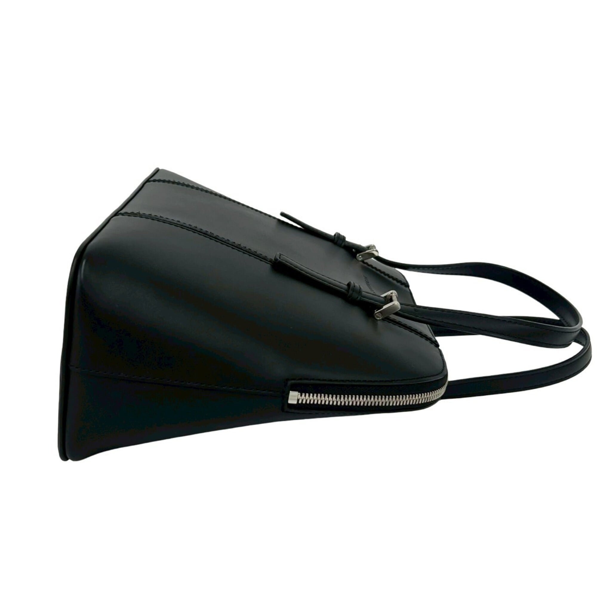 Burberry Black Leather Boston Bag Handbag (Pre-Owned)