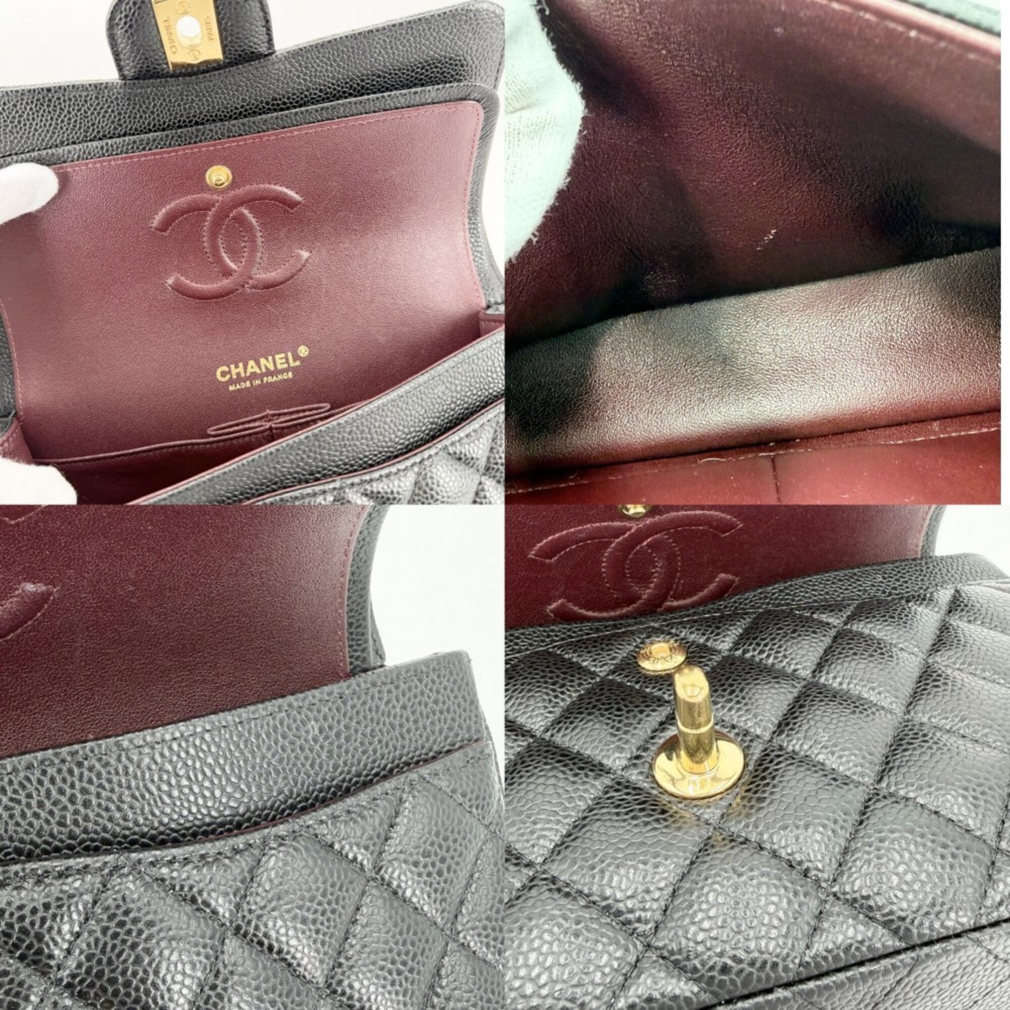 Chanel Matelasse Black Grained Calfskin Shoulder Bag (Pre-Owned)