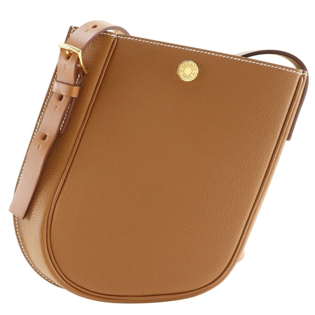 Hermes Brown Gold Brown Togo Leather Shoulder Bag (Pre-Owned)