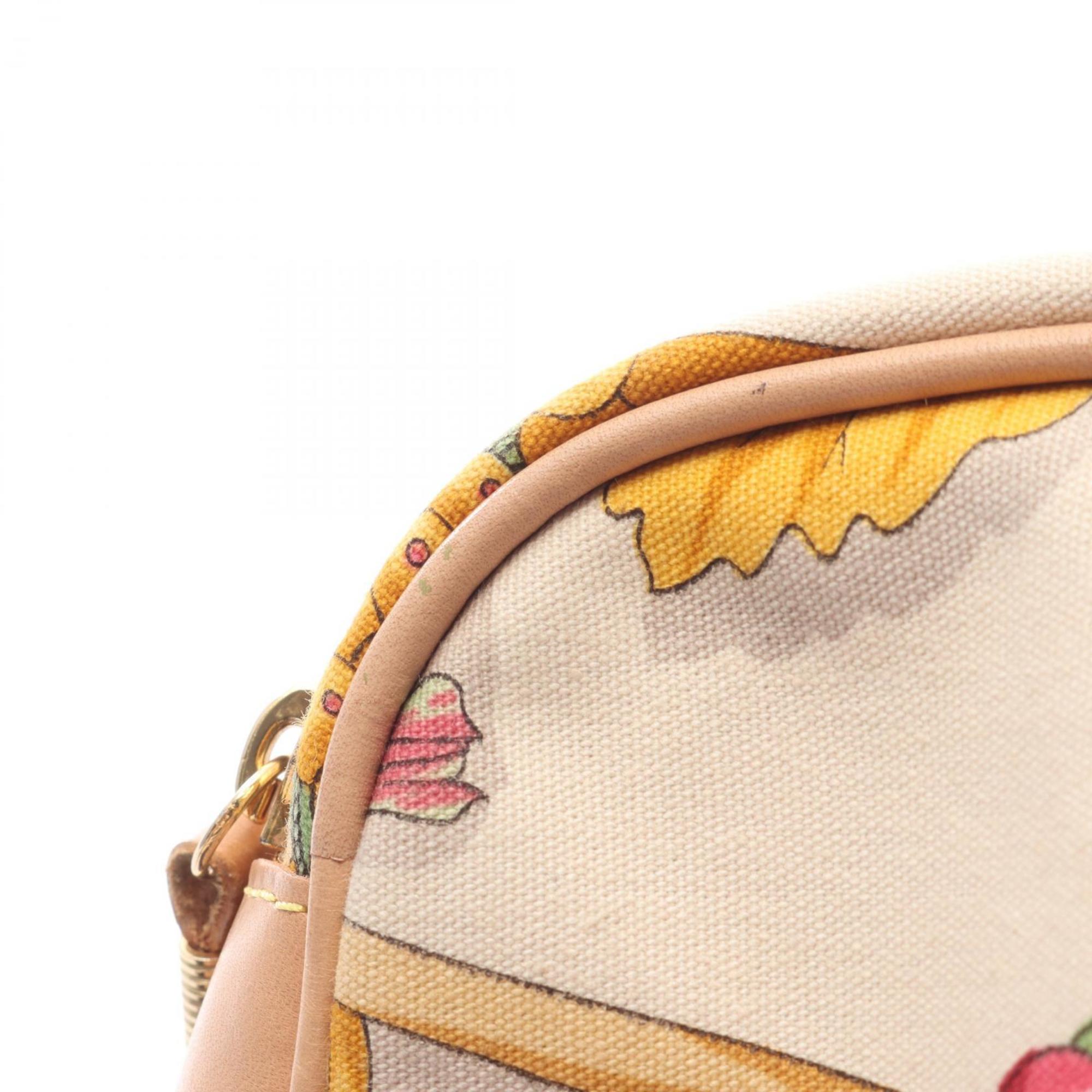 Loewe Multi-Color White Canvas Leather Shoulder Bag (Pre-Owned)