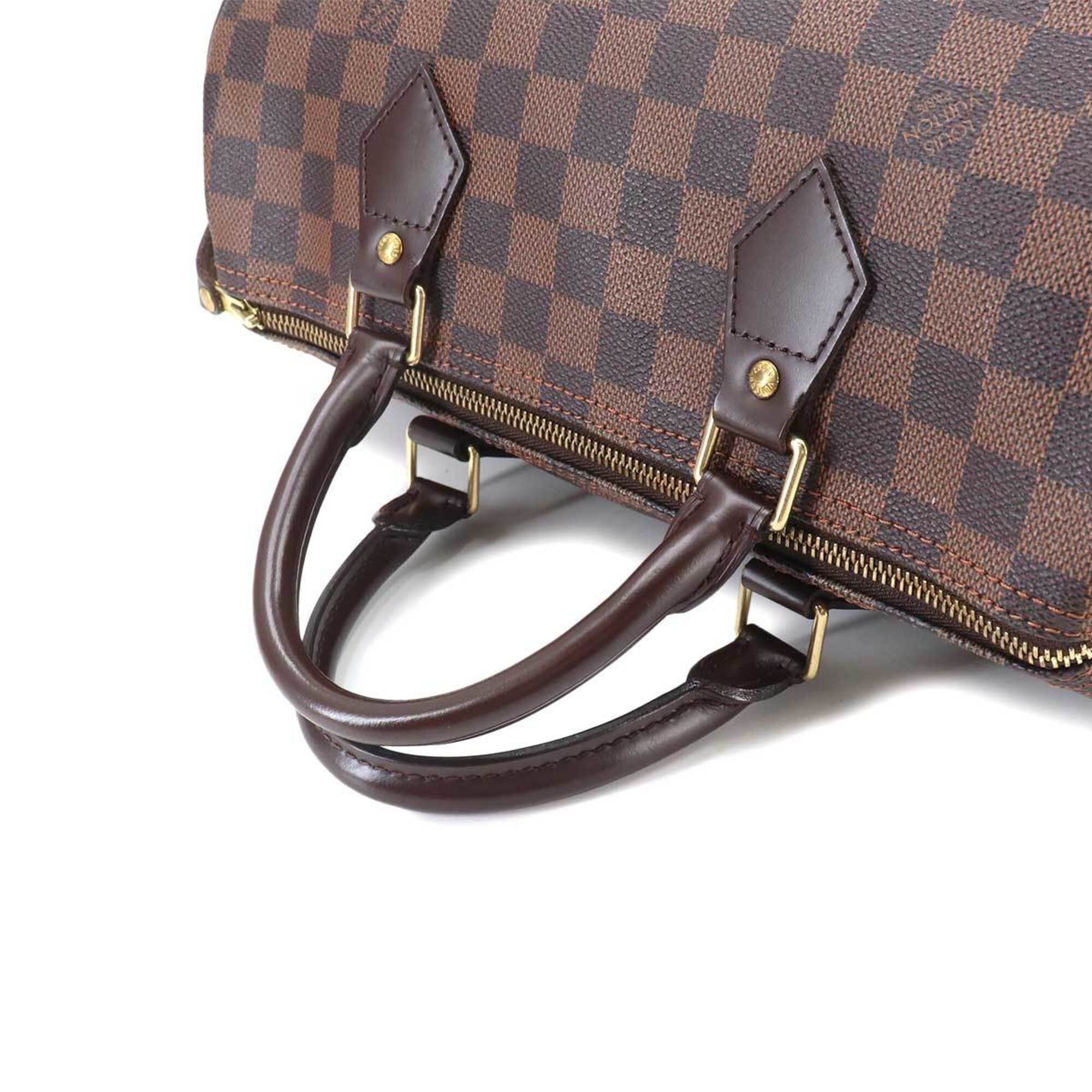 Louis Vuitton Brown Damier Canvas Ebene Damier Canvas Boston Bag Handbag (Pre-Owned)