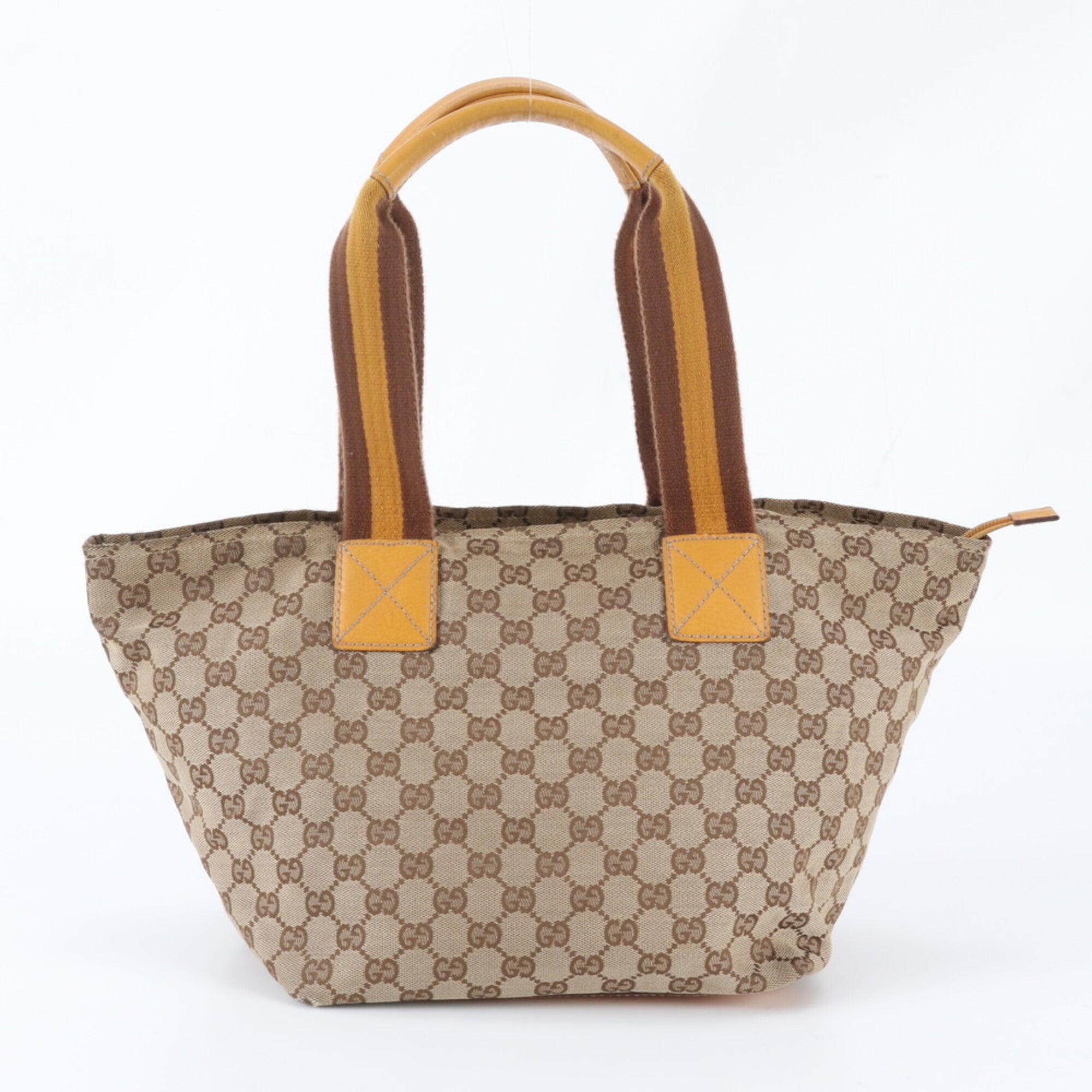 Gucci Gg Canvas Brown Gg Canvas Leather Tote Bag (Pre-Owned)