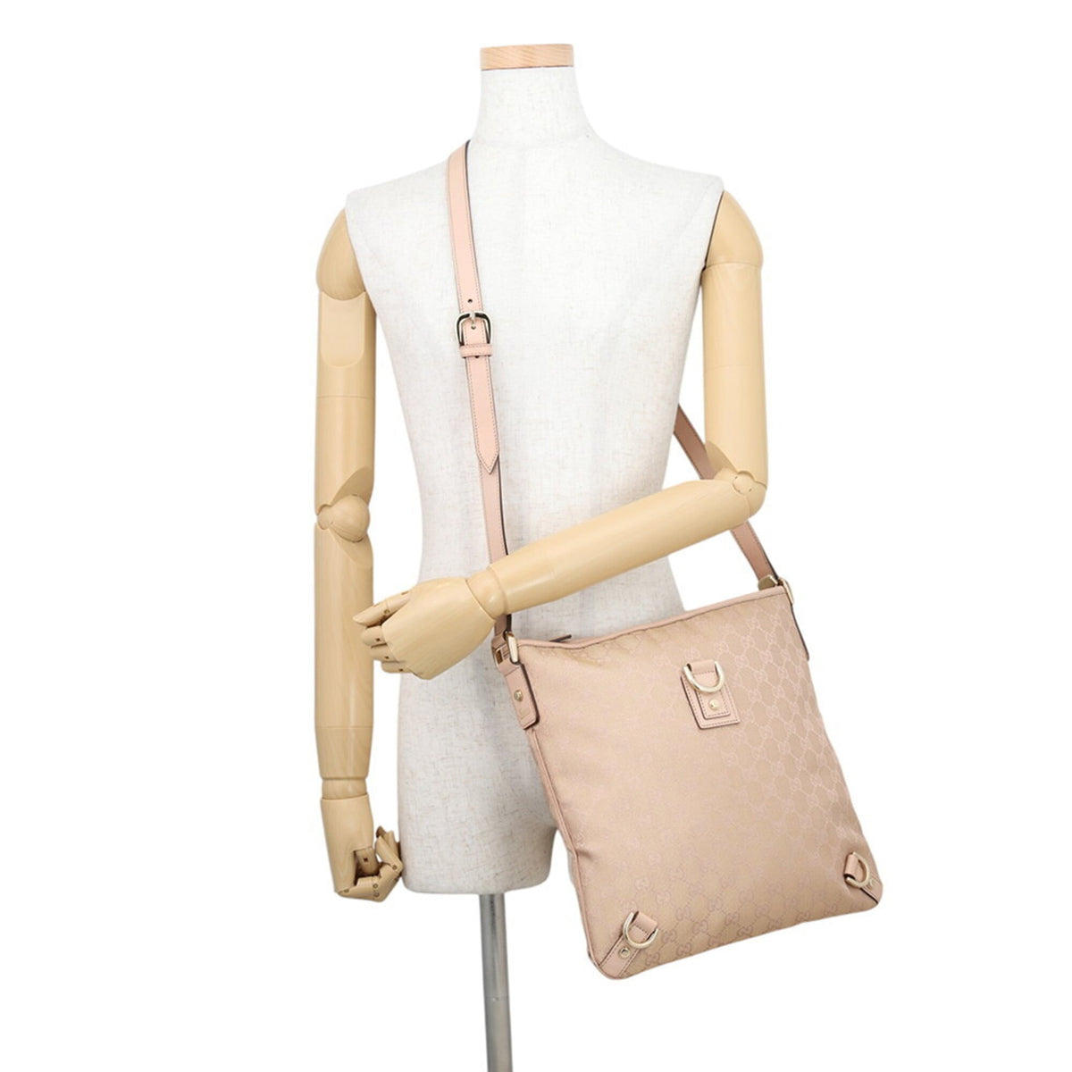 Gucci Pink Beige Gg Canvas Handbag Shoulder Bag (Pre-Owned)