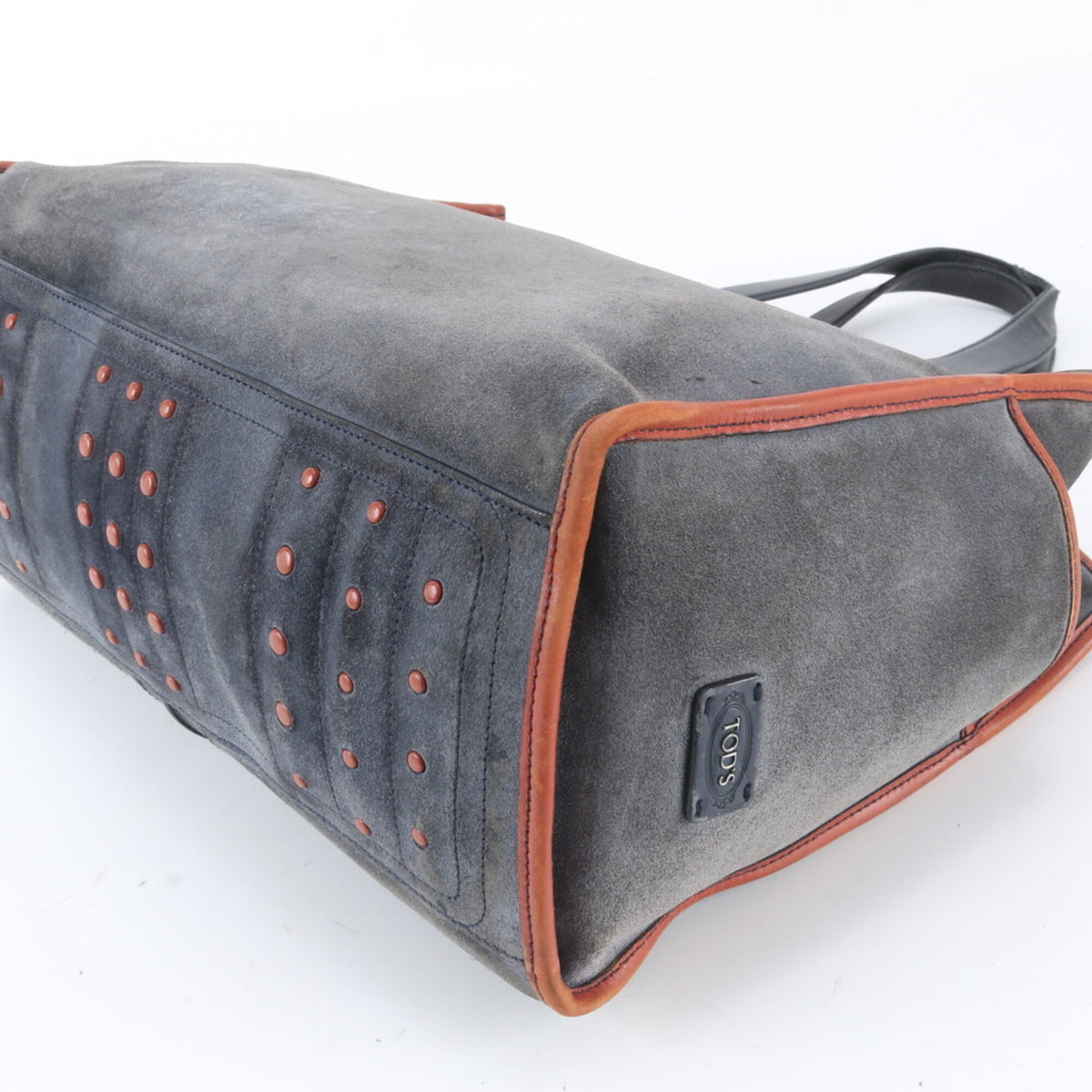 Tod's Gray Leather Shoulder Bag Tote Bag (Pre-Owned)
