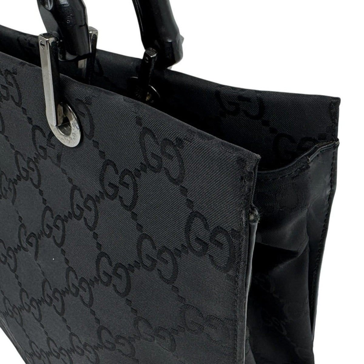 Gucci Black Nylon Canvas Handbag (Pre-Owned)