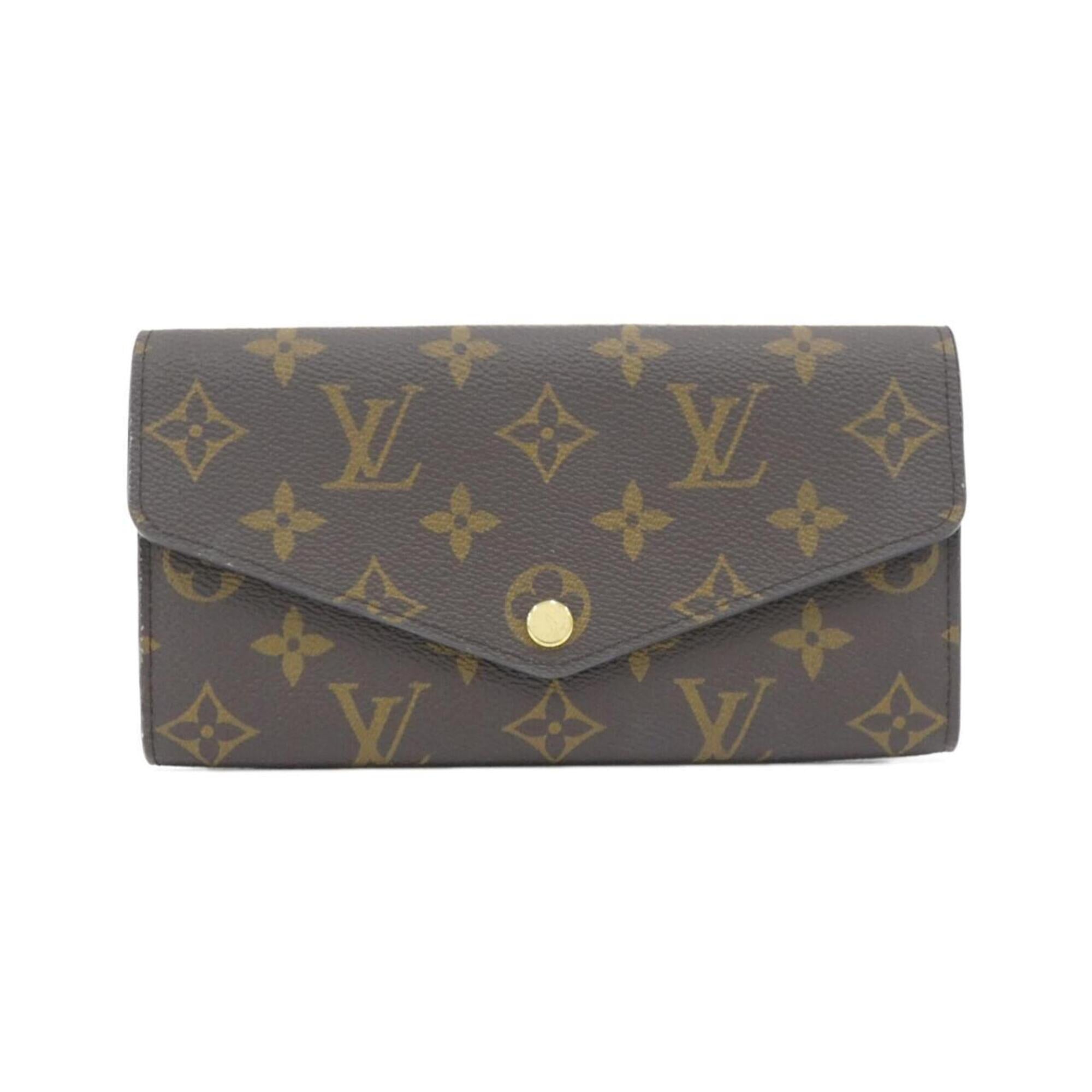 Louis Vuitton Marron Coated Canvas Long Wallet (Bi-Fold) (Pre-Owned)