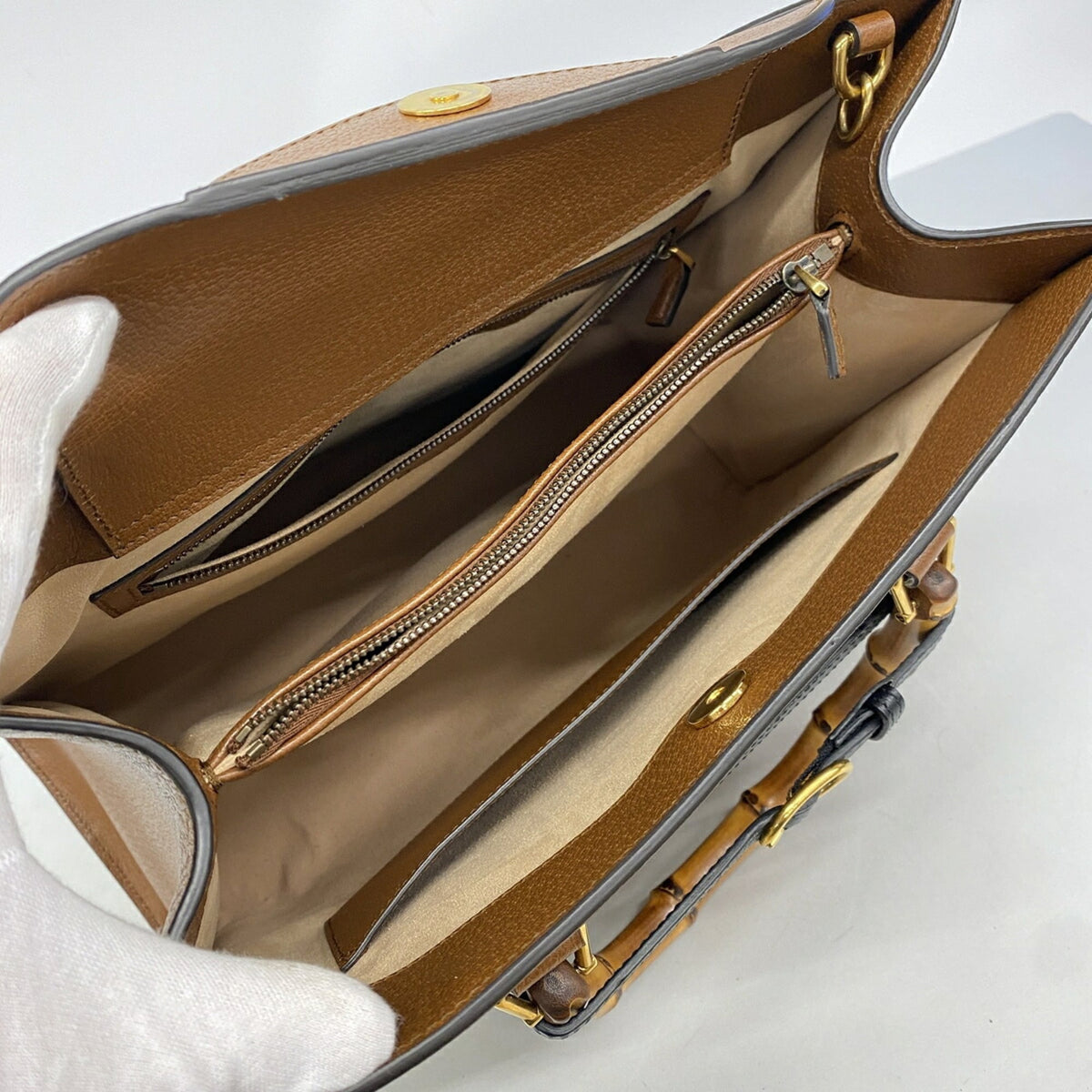 Gucci Brown Leather Tote Bag (Pre-Owned)