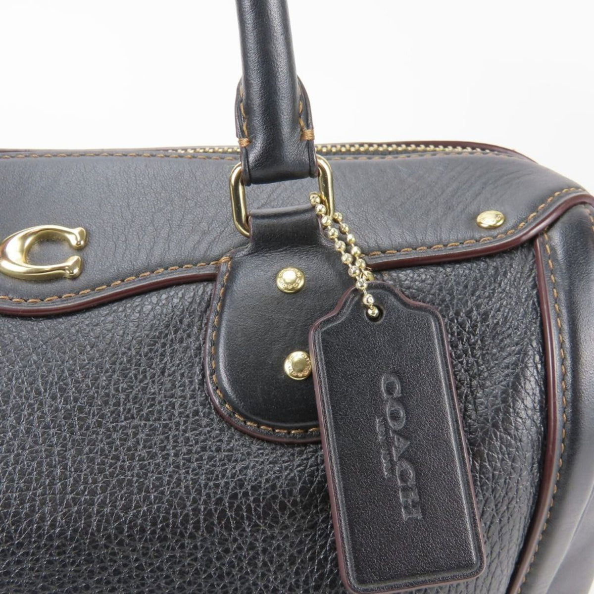 Coach Black Dark Brown Leather Handbag (Pre-Owned)