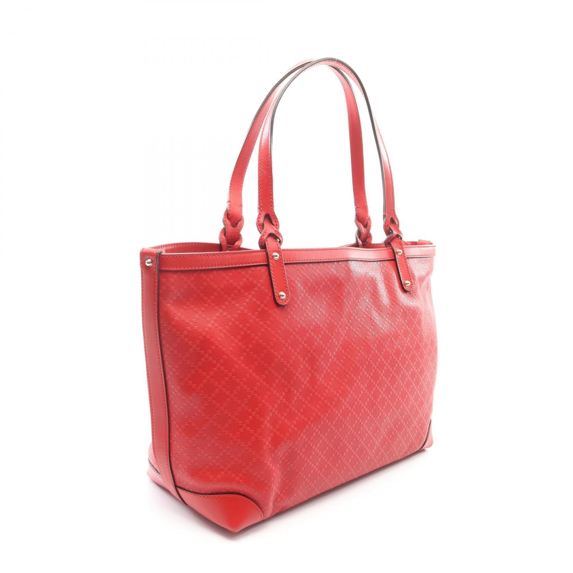 Gucci Red Color Leather Handbag Tote Bag (Pre-Owned)