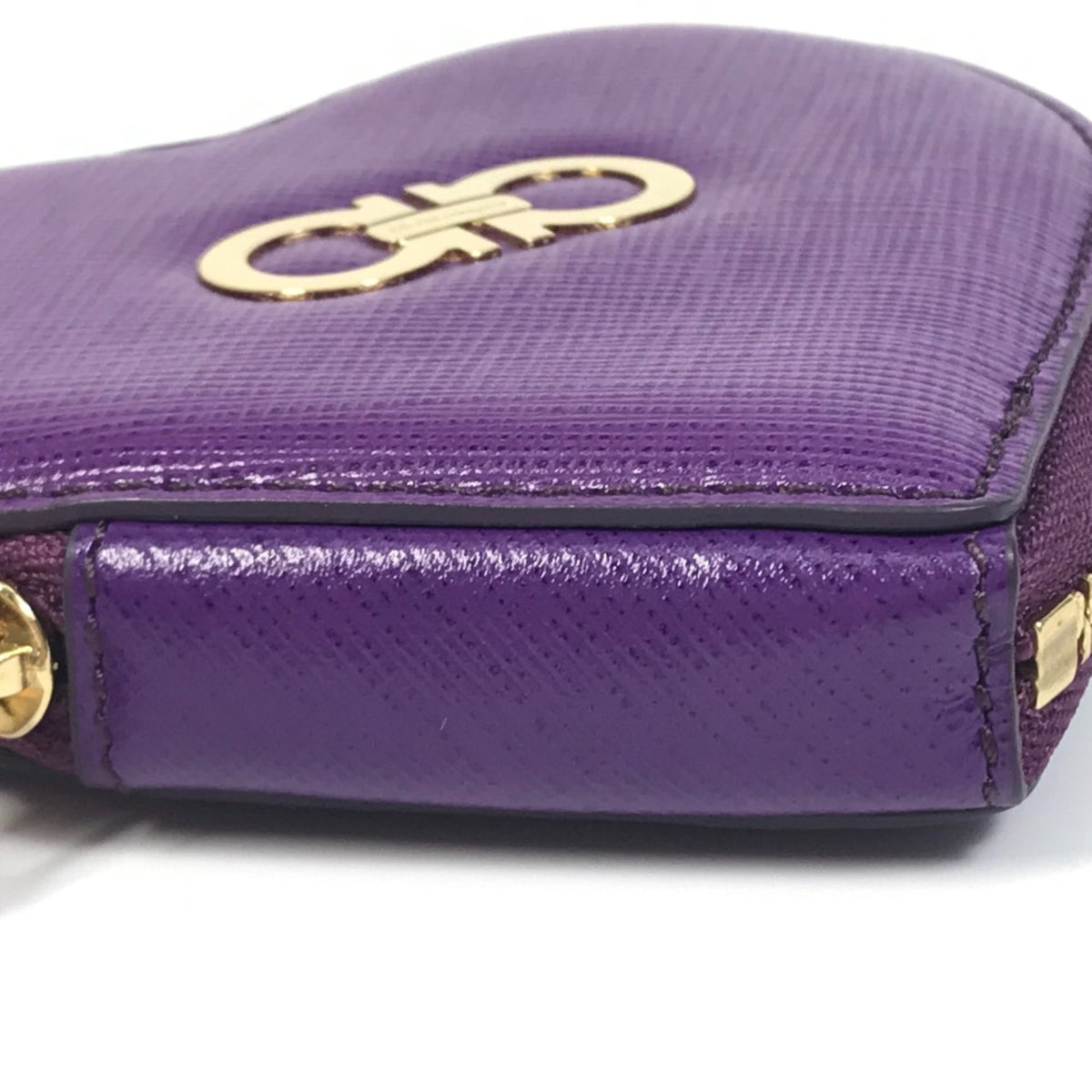 Salvatore Ferragamo Purple Leather Coin Purse/Coin Case (Pre-Owned)