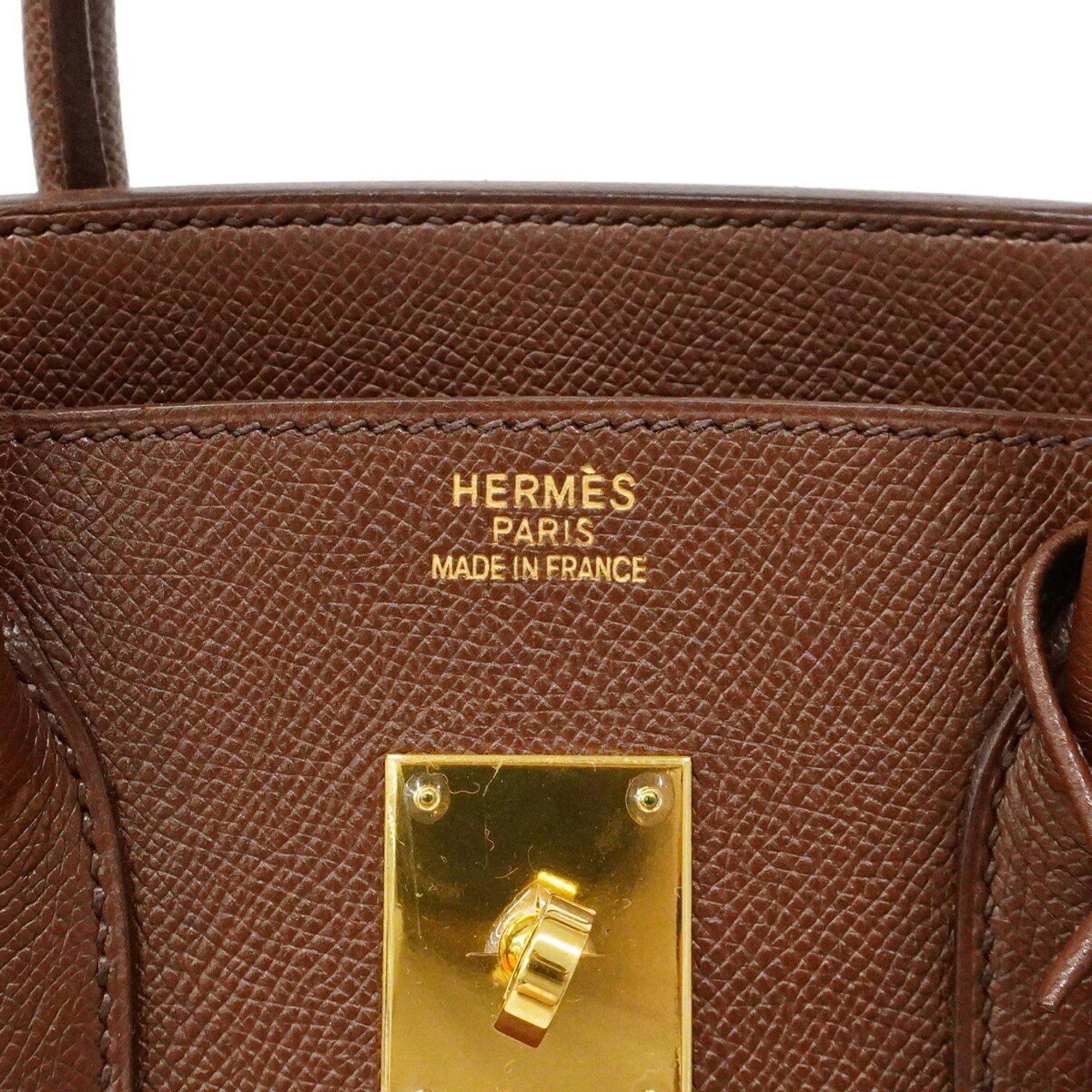 Hermes Havane Courchevel Leather Handbag (Pre-Owned)