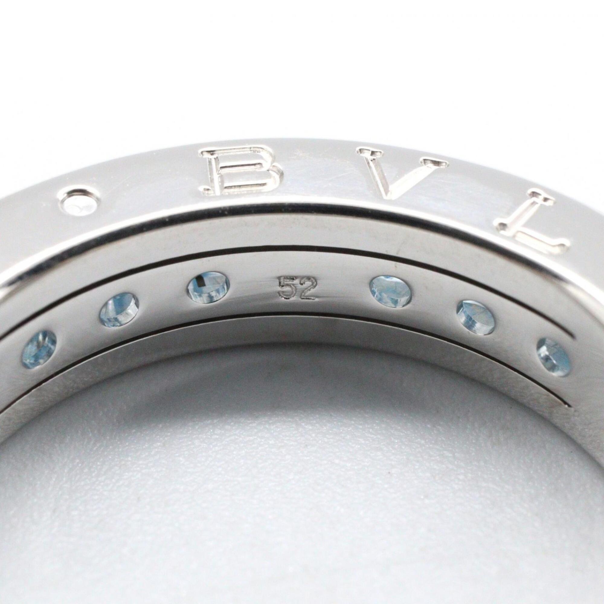 Bvlgari Silver Blue White Gold (18K) Band Ring (Pre-Owned)