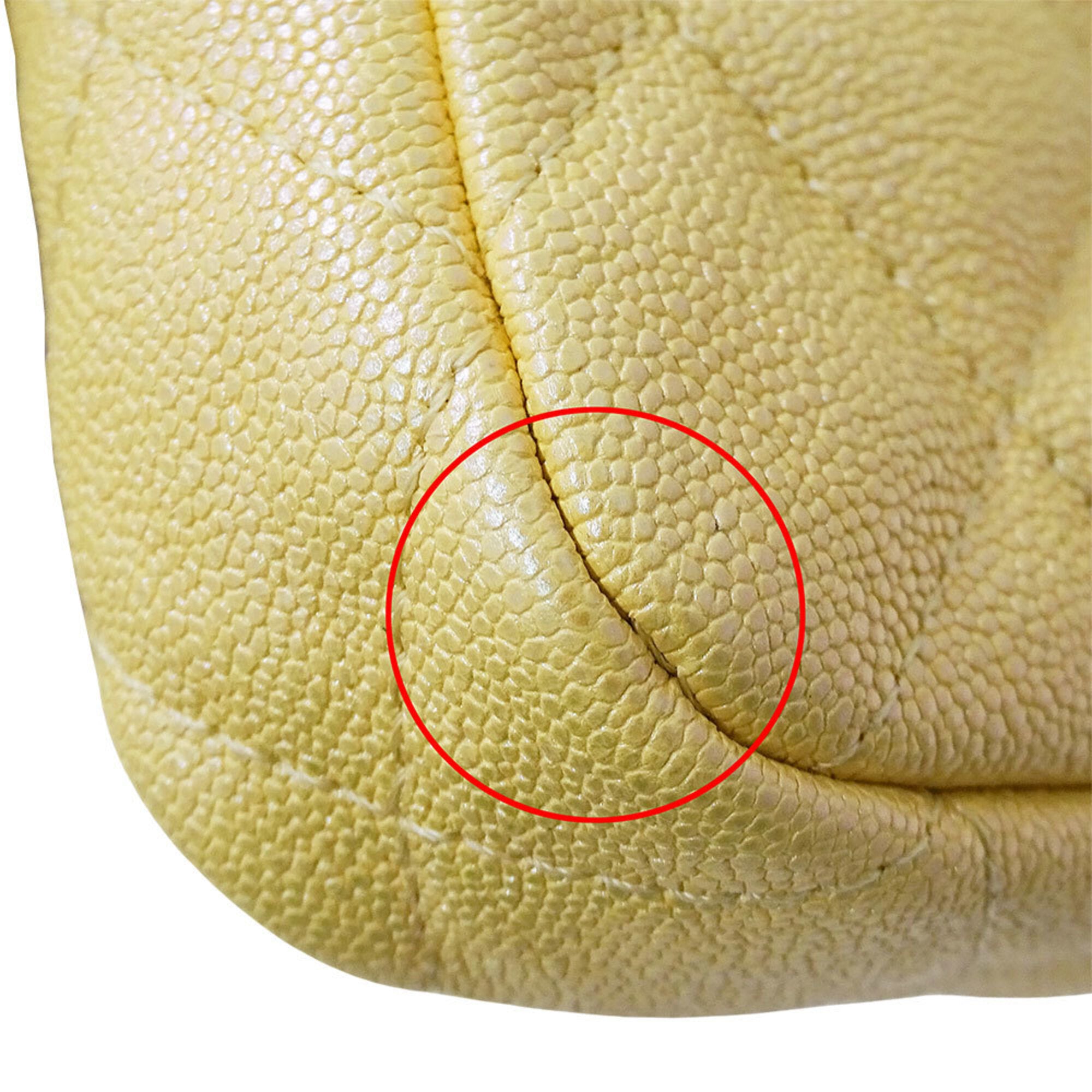 Chanel Yellow Grained Calfskin Chain/Shoulder Wallet (Pre-Owned)