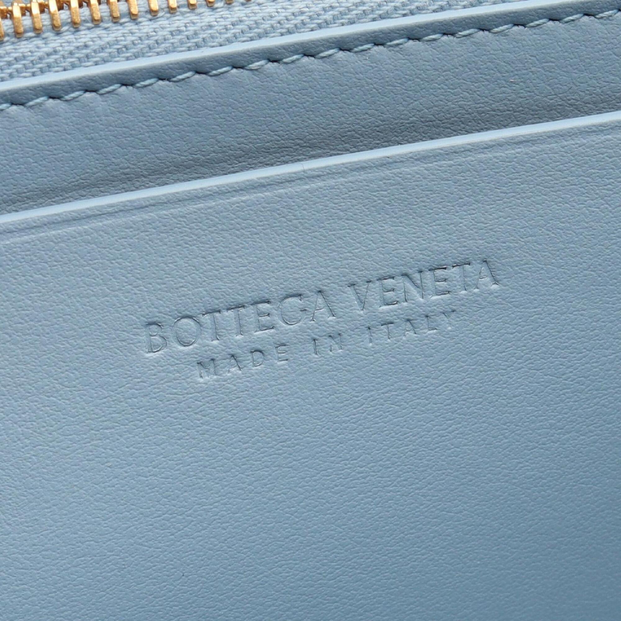 Bottega Veneta Blue Leather Long Wallet (Bi-Fold) (Pre-Owned)