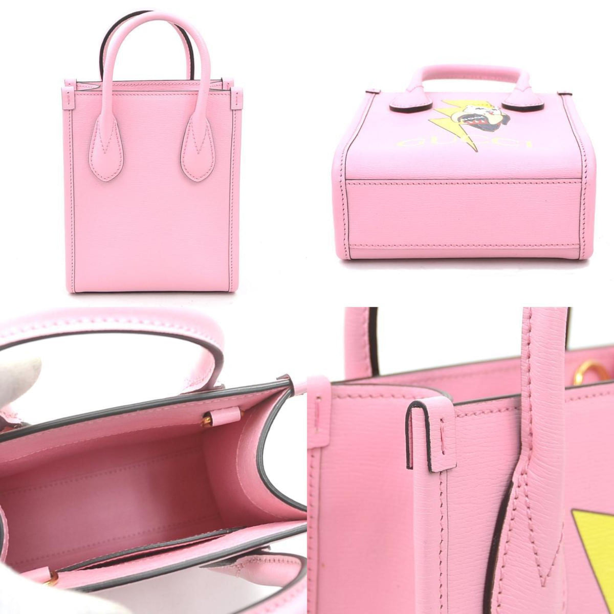 Gucci Pink Leather Handbag Shoulder Bag (Pre-Owned)
